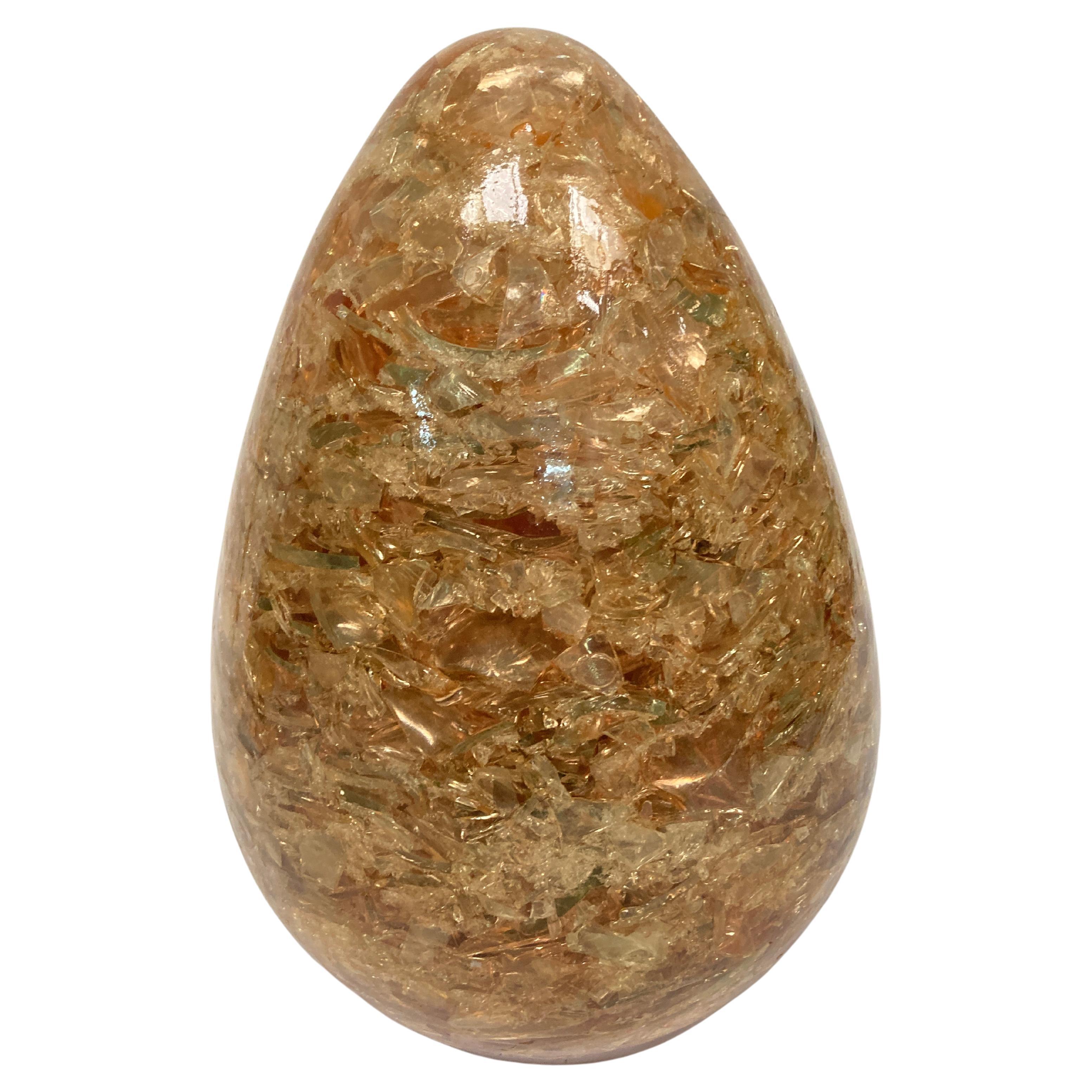 1970's Crushed ice resin egg By Pierre Giraudon