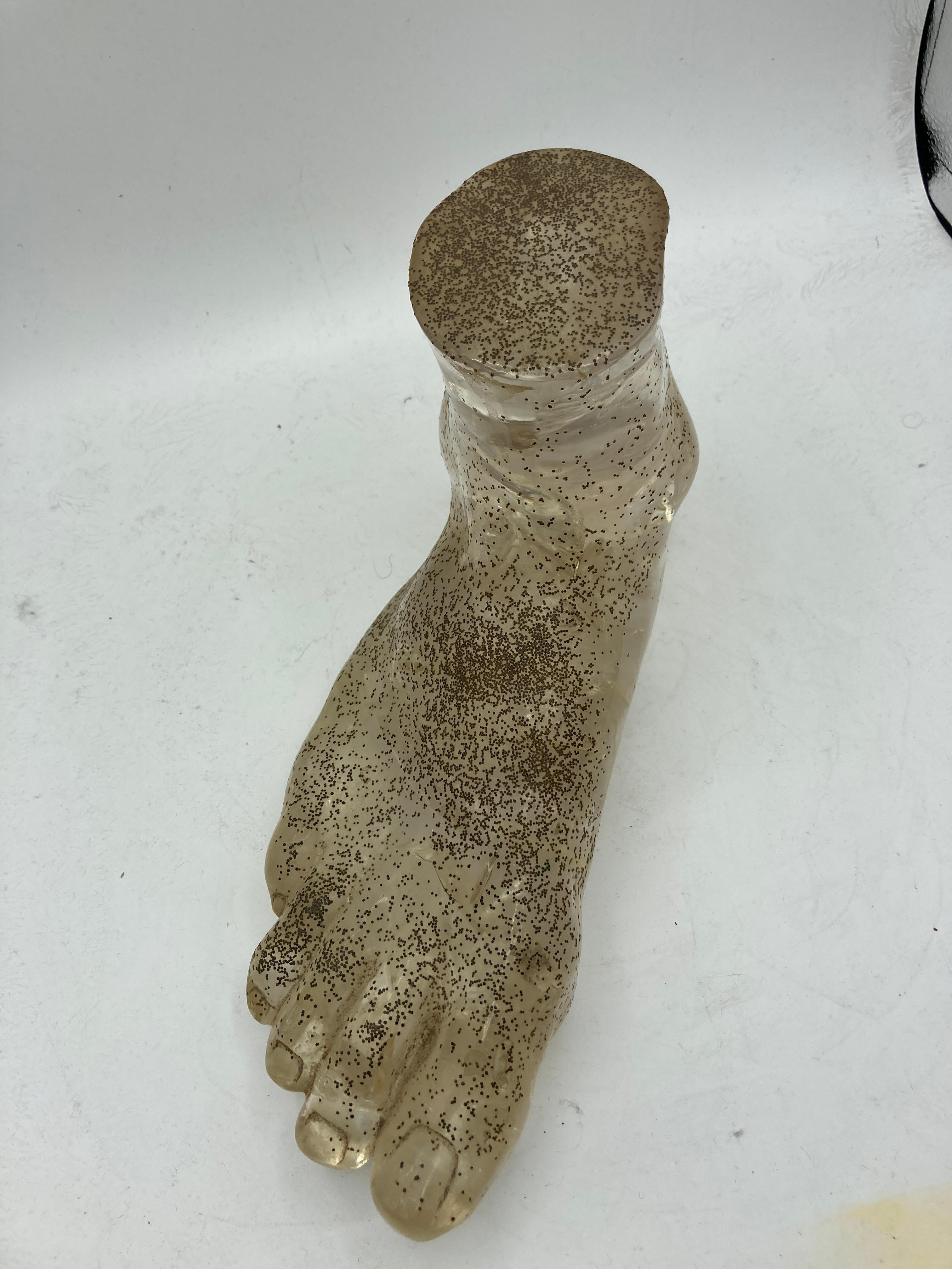 Crushed ice resin foot 
Signed Velasquez
Numbered 1/1
Dated 1975