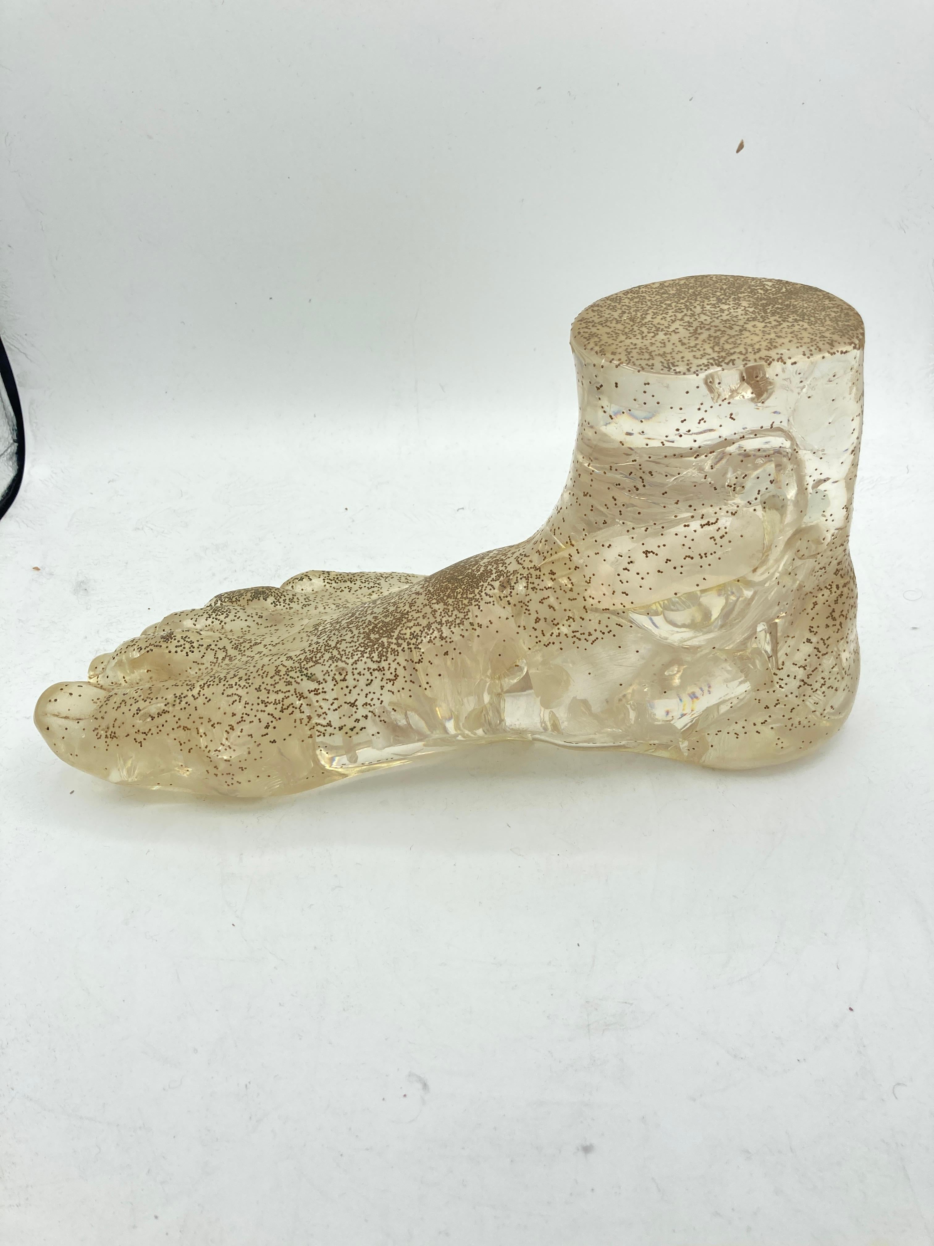 European 1970's crushed ice resin foot by Velasquez For Sale