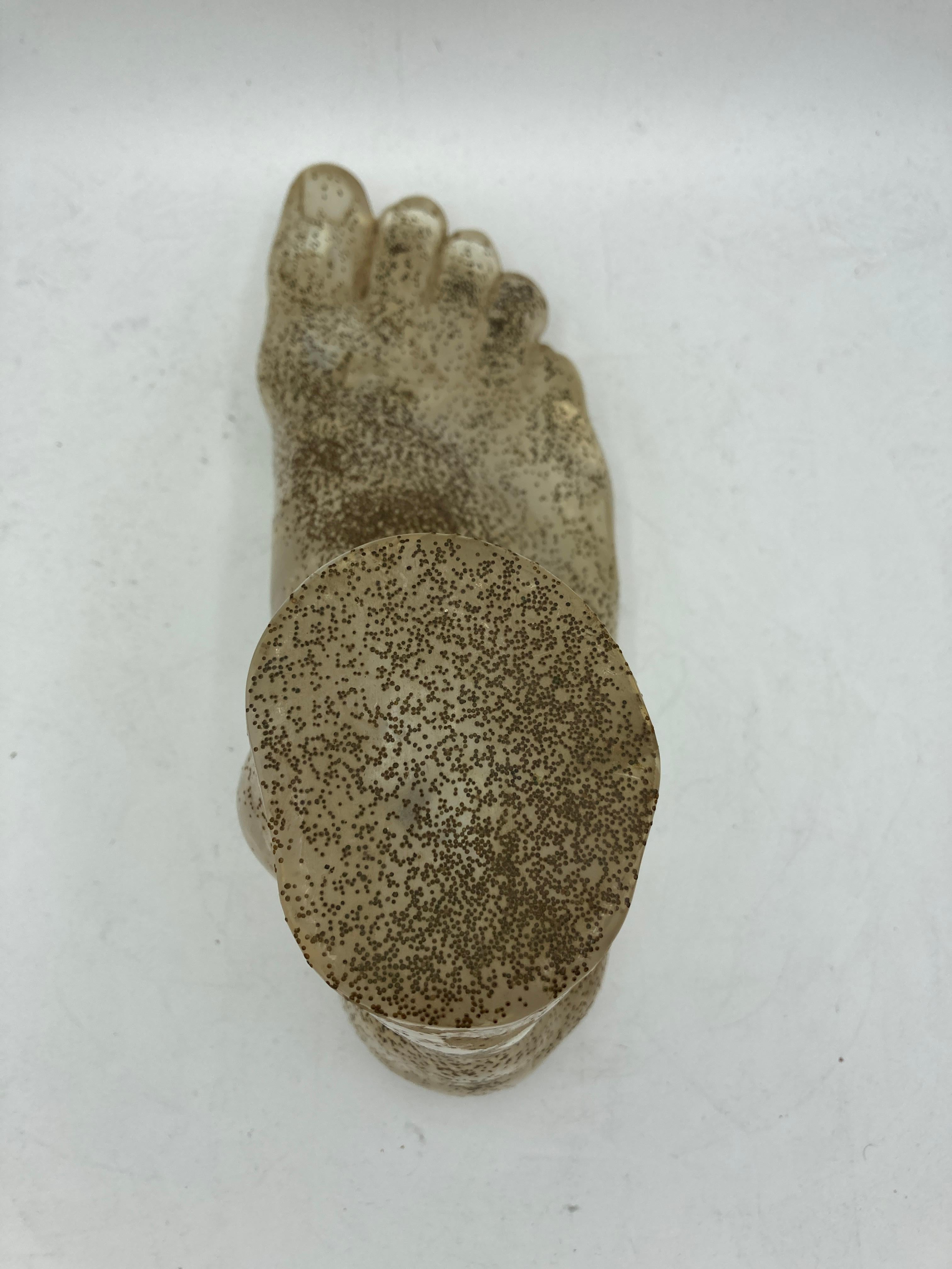 Late 20th Century 1970's crushed ice resin foot by Velasquez For Sale