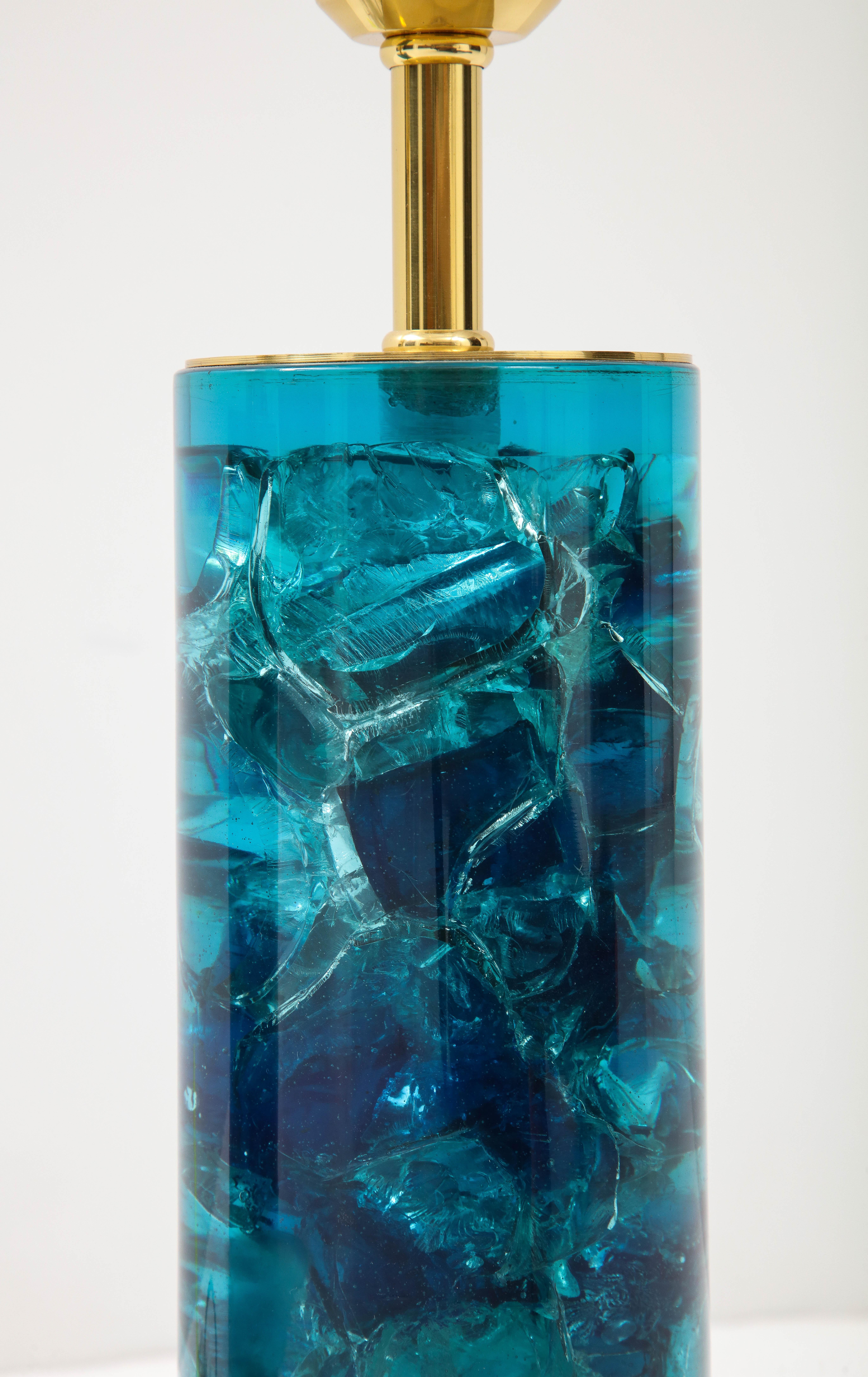 Lámpara de resina de hielo picado de los años 70 de Marie-Claude de Fouquières en venta 6
