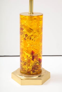 1970's Crushed Ice Resin Lamp by Marie-Claude De Fouquières