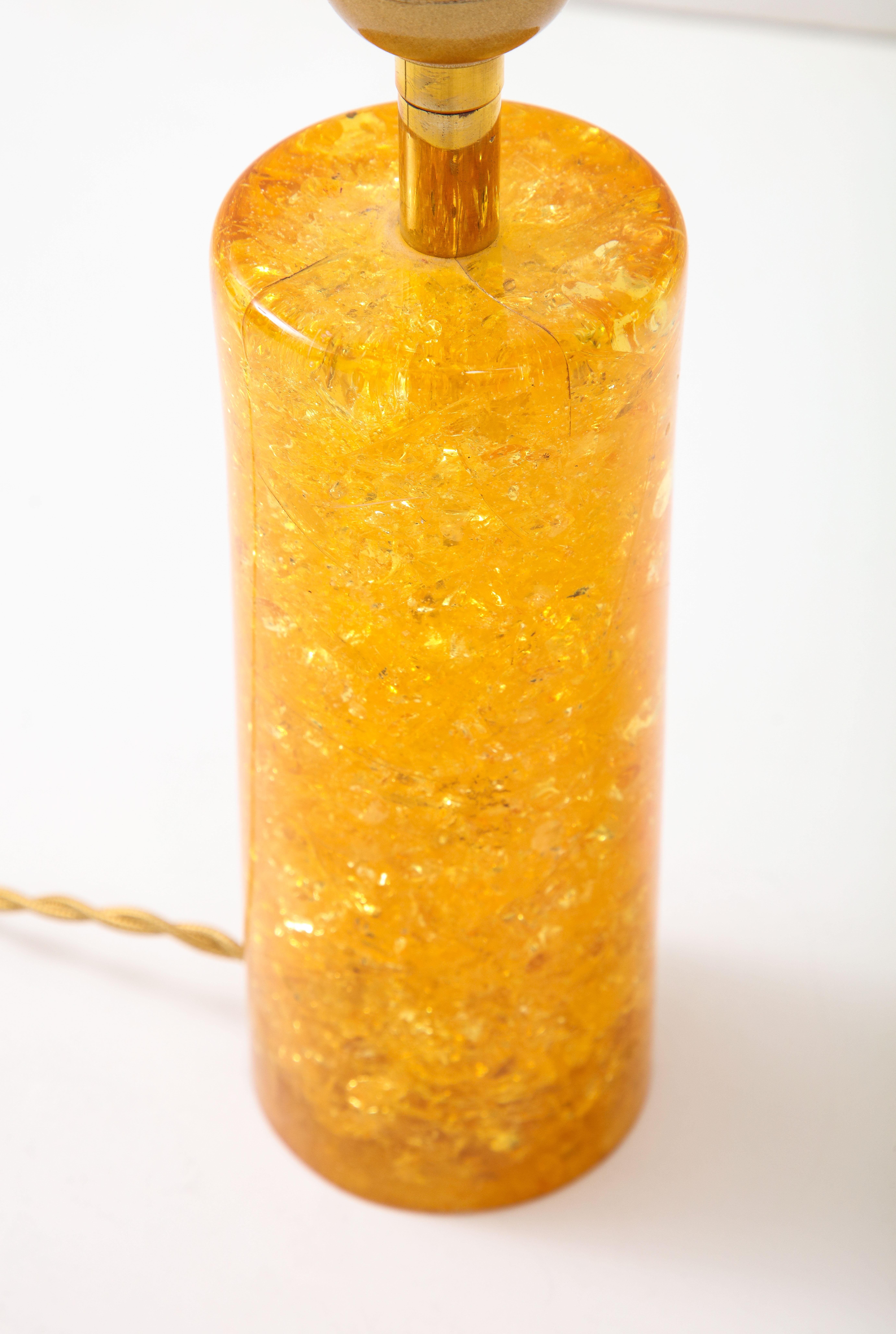1970's Crushed Ice Resin Lamps by Marie-Claude de Fouquières For Sale 1