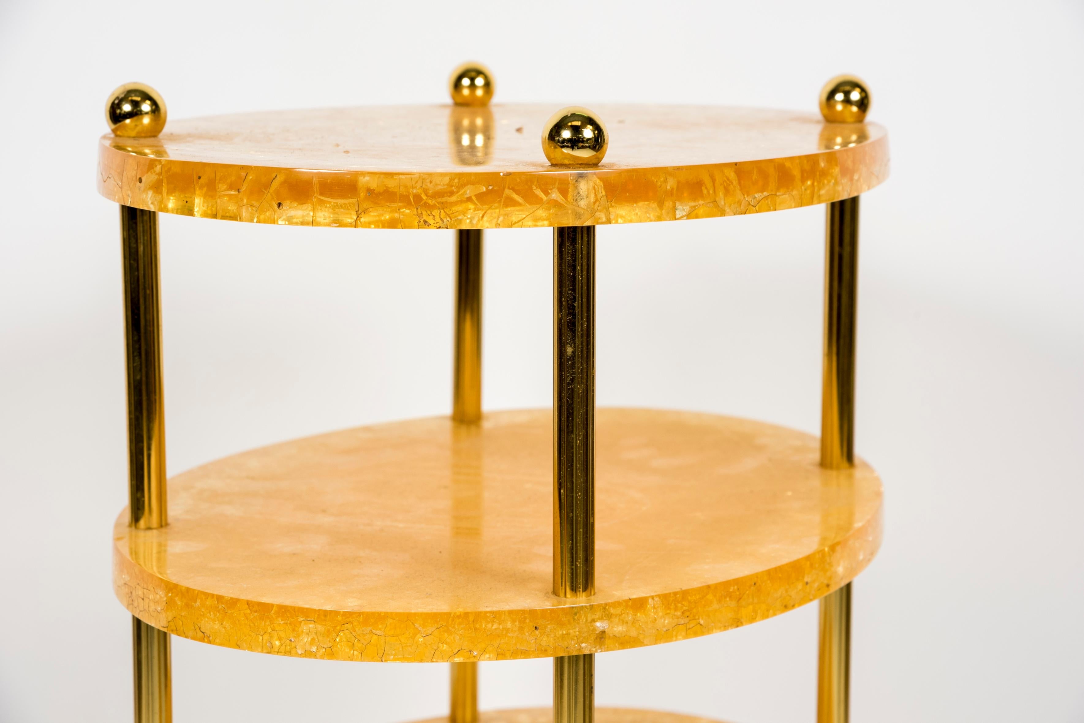 Late 20th Century 1970s Crushed Ice Resin Table by Marie-Claude de Fouquières For Sale