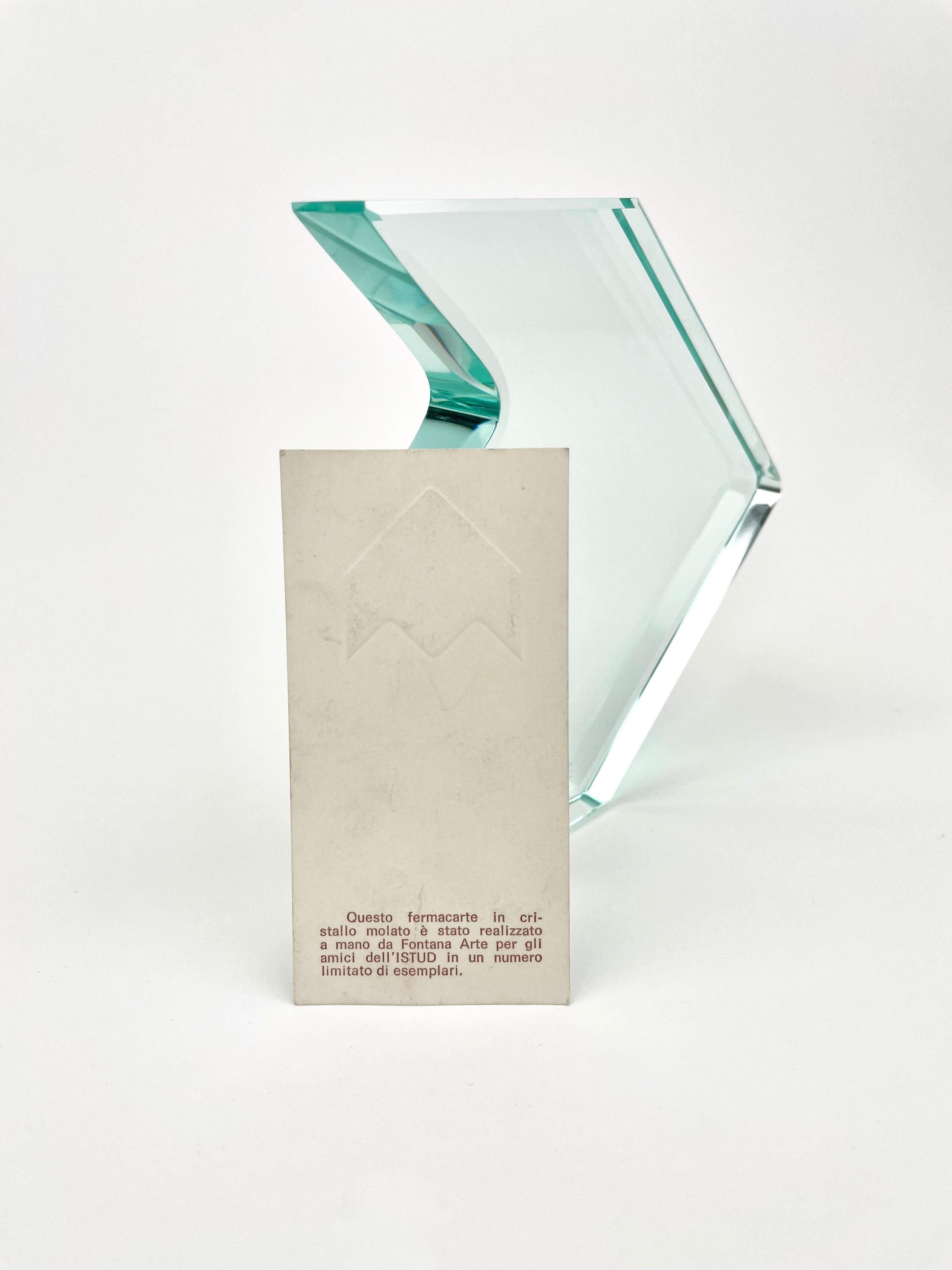 Sculpture presse-papiers en cristal des années 1970 de Fontana Arte pour ISTUD, Italie en vente 6