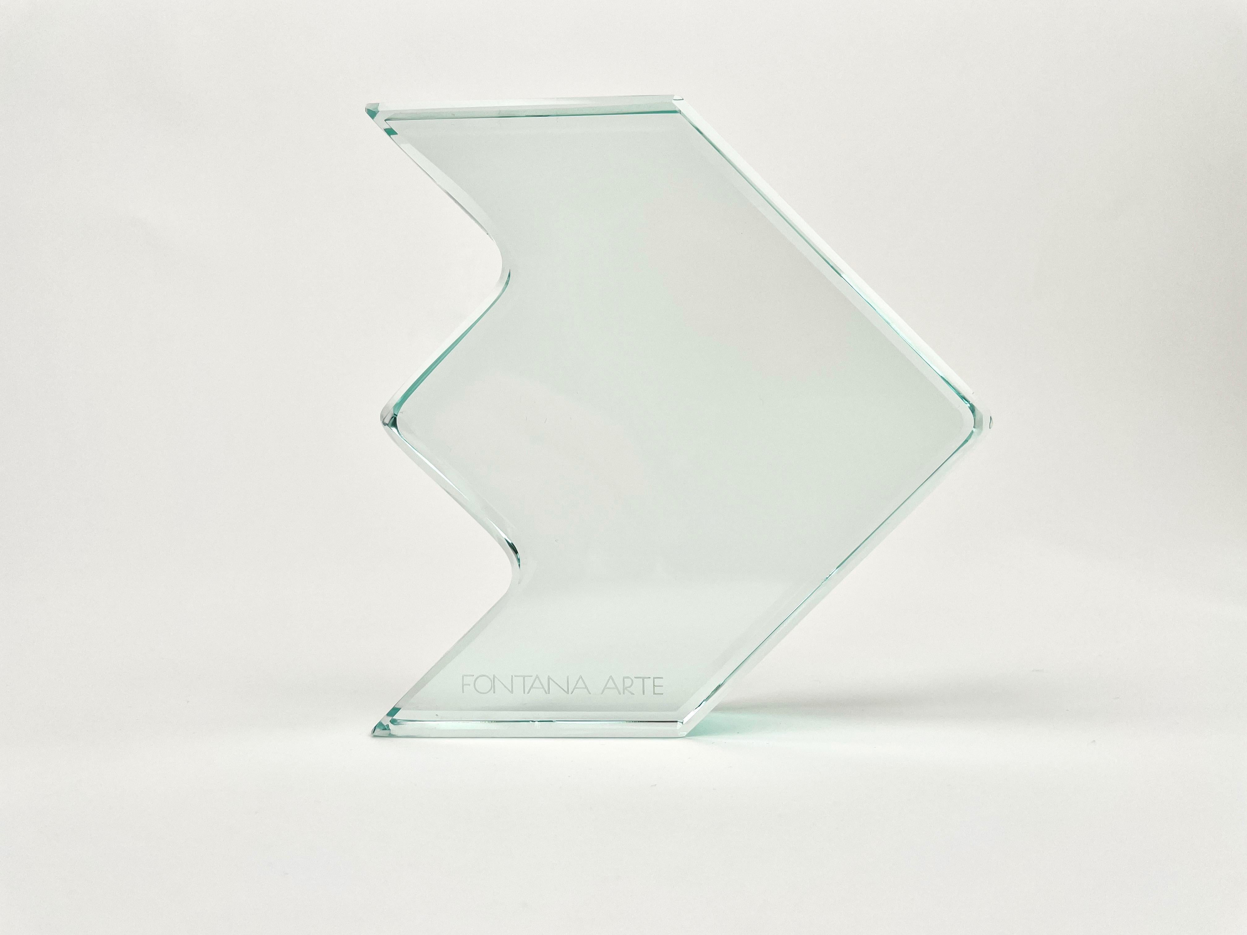 Mid-Century Modern 1970s Crystal Paperweight Sculpture by Fontana Arte for ISTUD, Italy For Sale