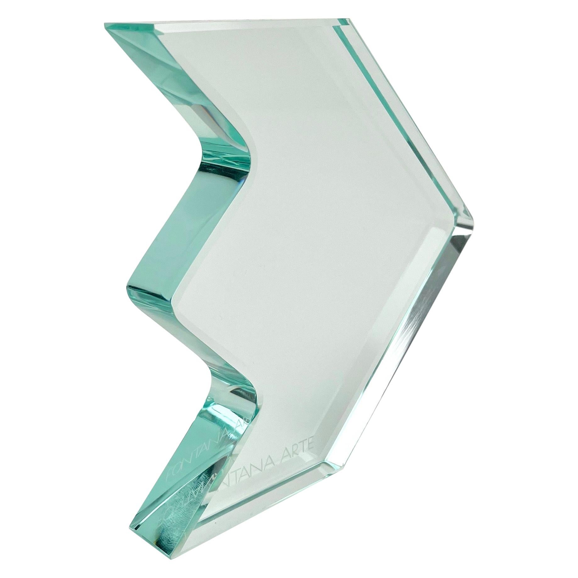 1970s Crystal Paperweight Sculpture by Fontana Arte for ISTUD, Italy
