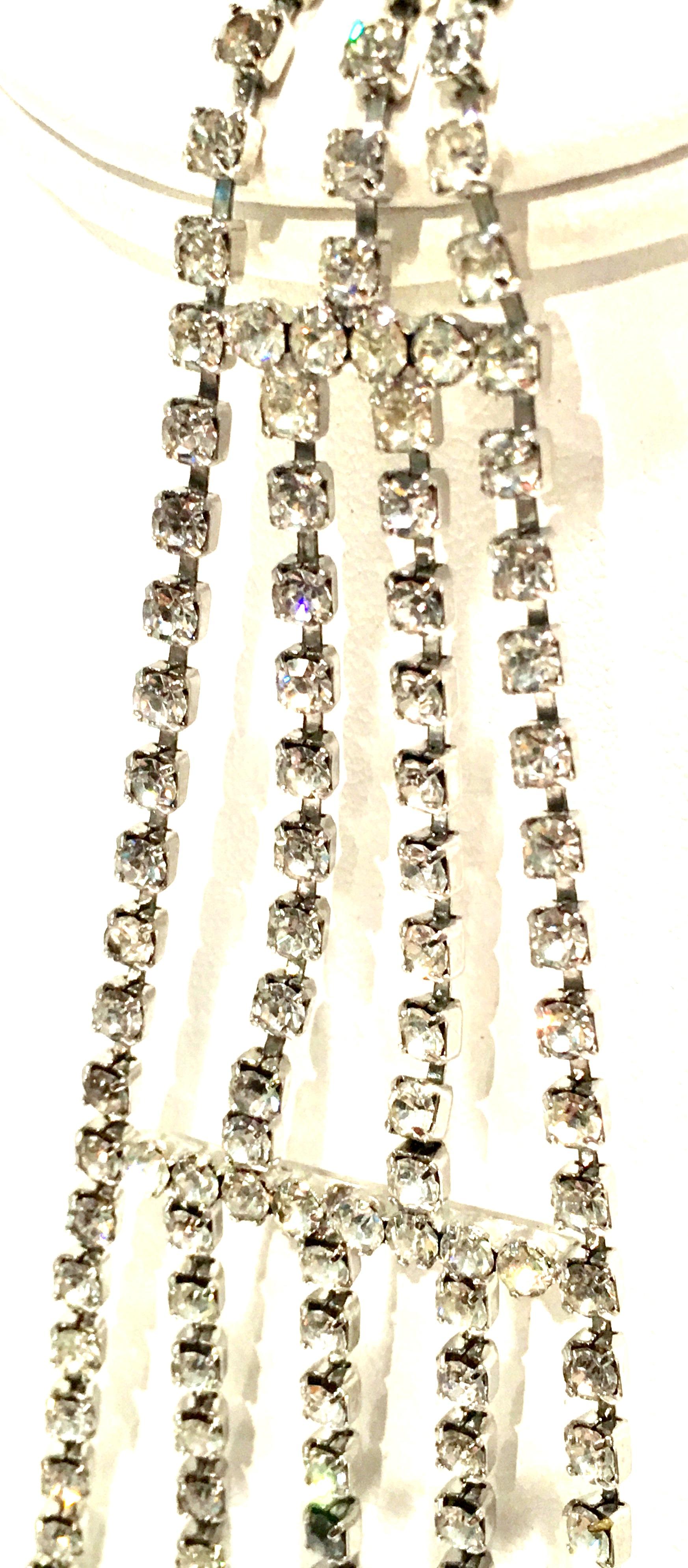 20th Century 1970s Crystal Rhinestone Necktie Brooch For Sale