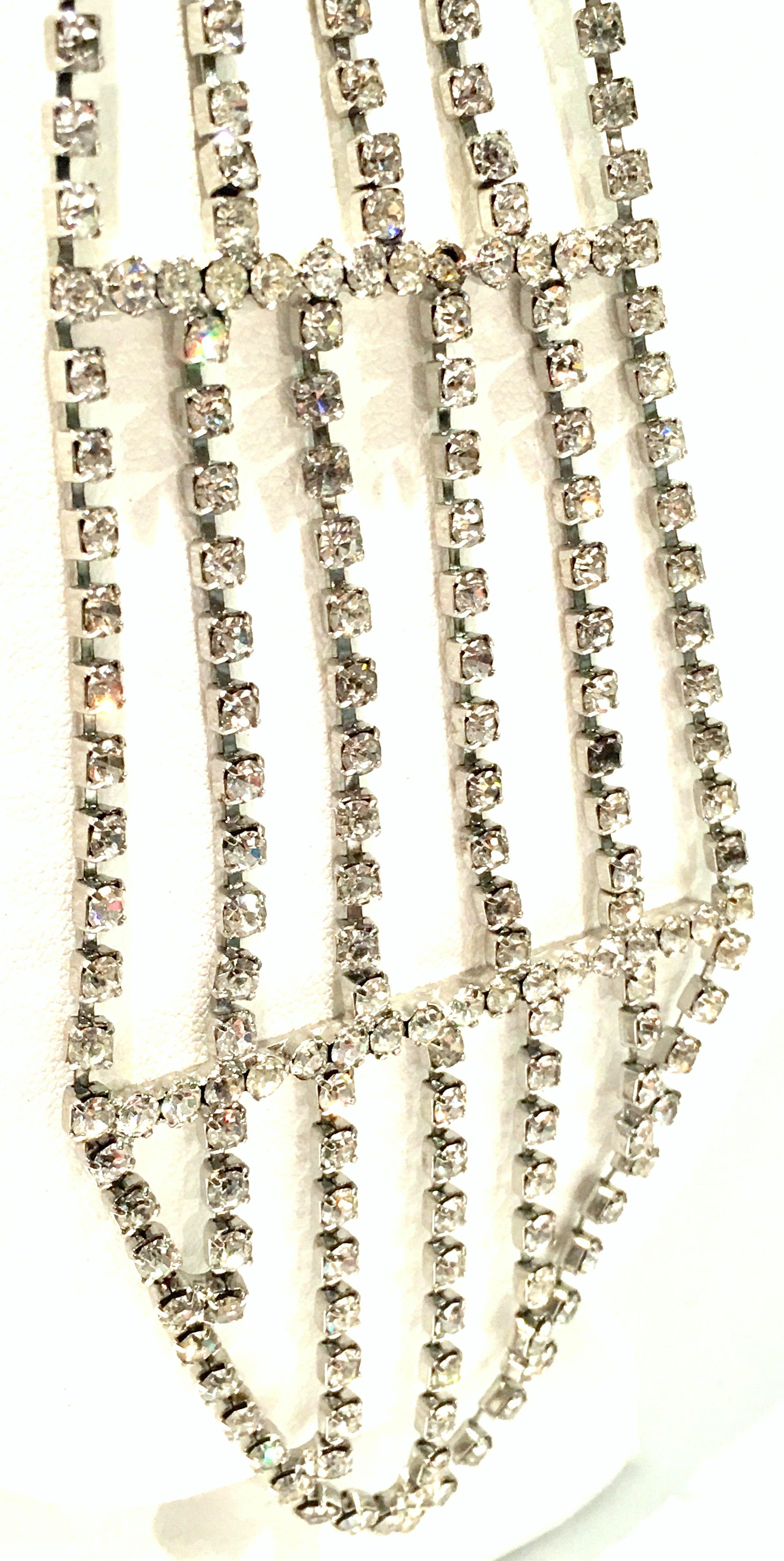 Metal 1970s Crystal Rhinestone Necktie Brooch For Sale