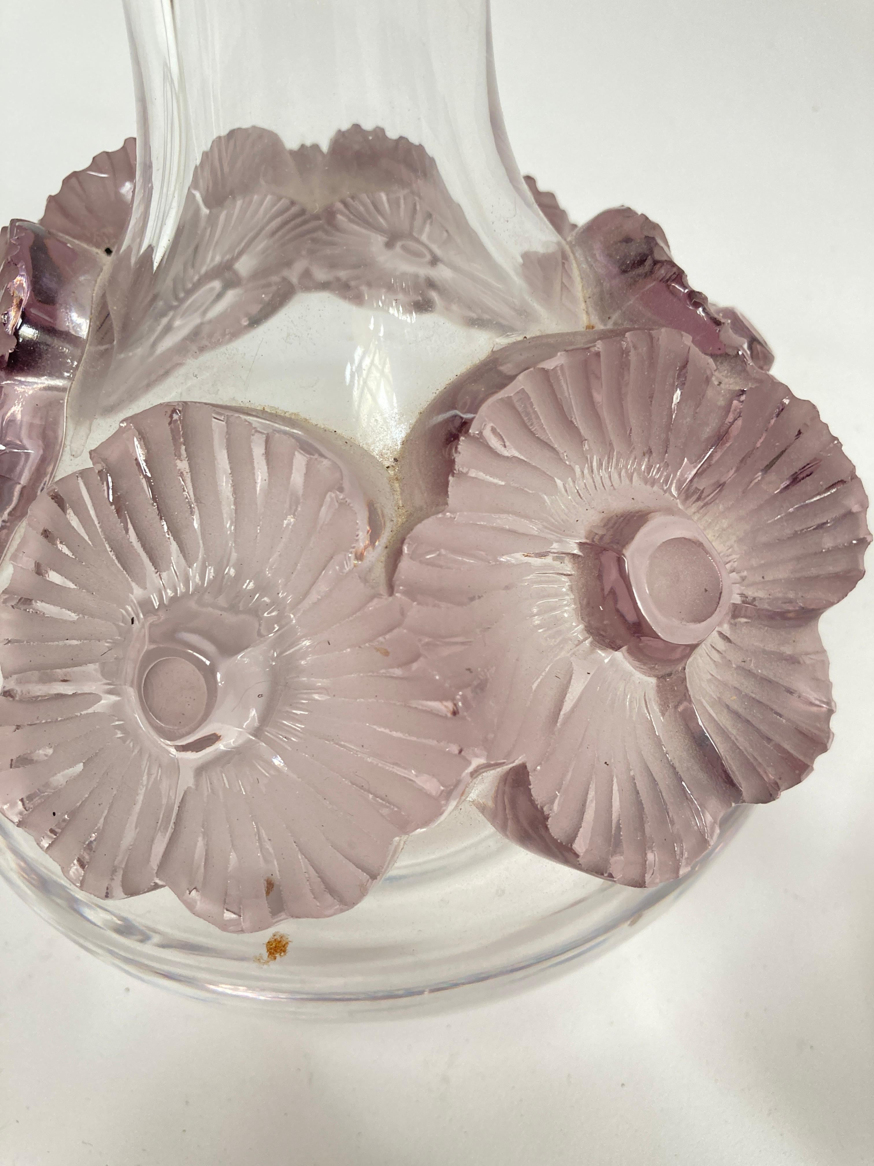 Cristal Paire de lampes de table en cristal des années 1970 par Marie-Claude Lalique en vente