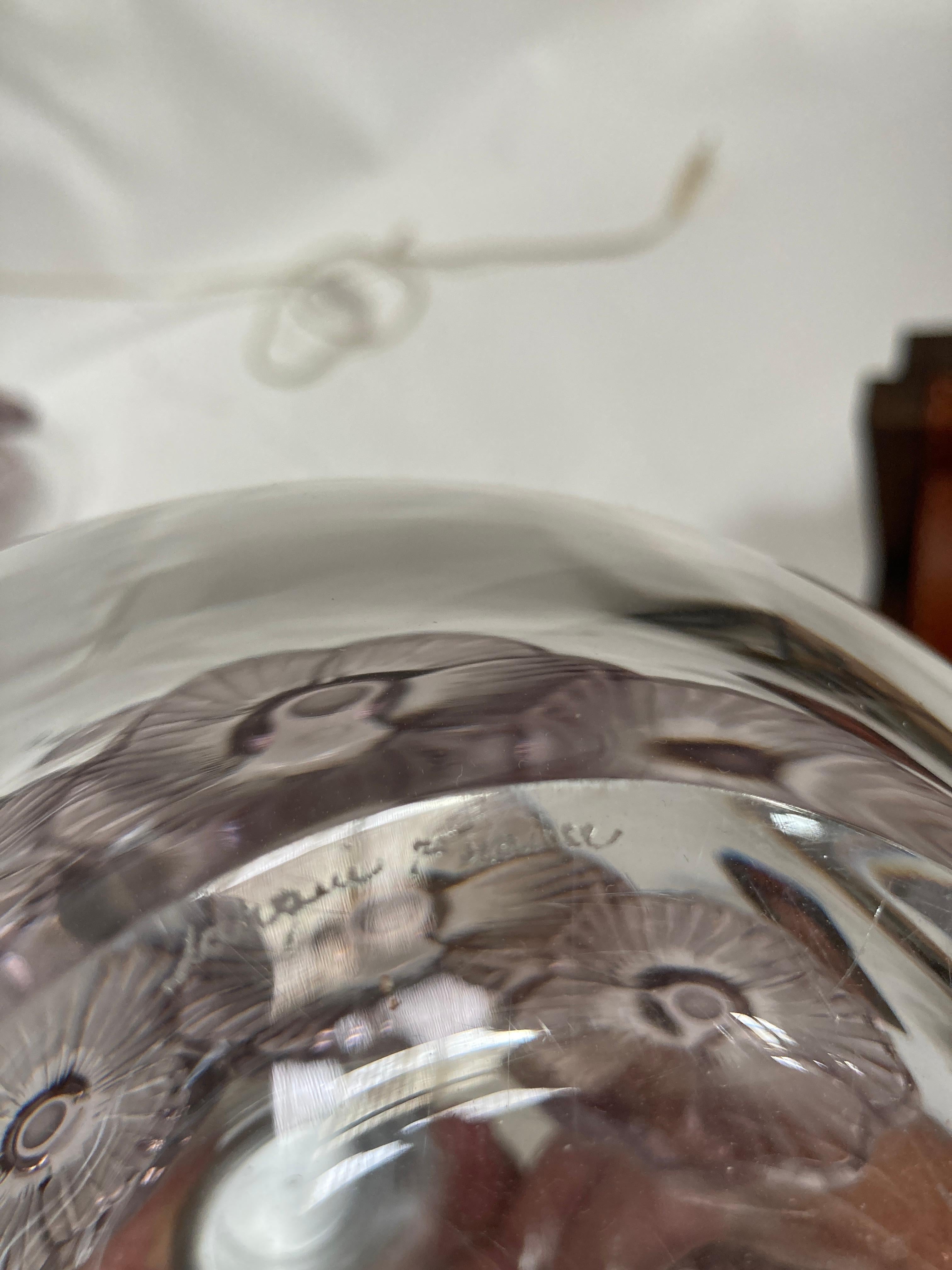 Paire de lampes de table en cristal des années 1970 par Marie-Claude Lalique en vente 2