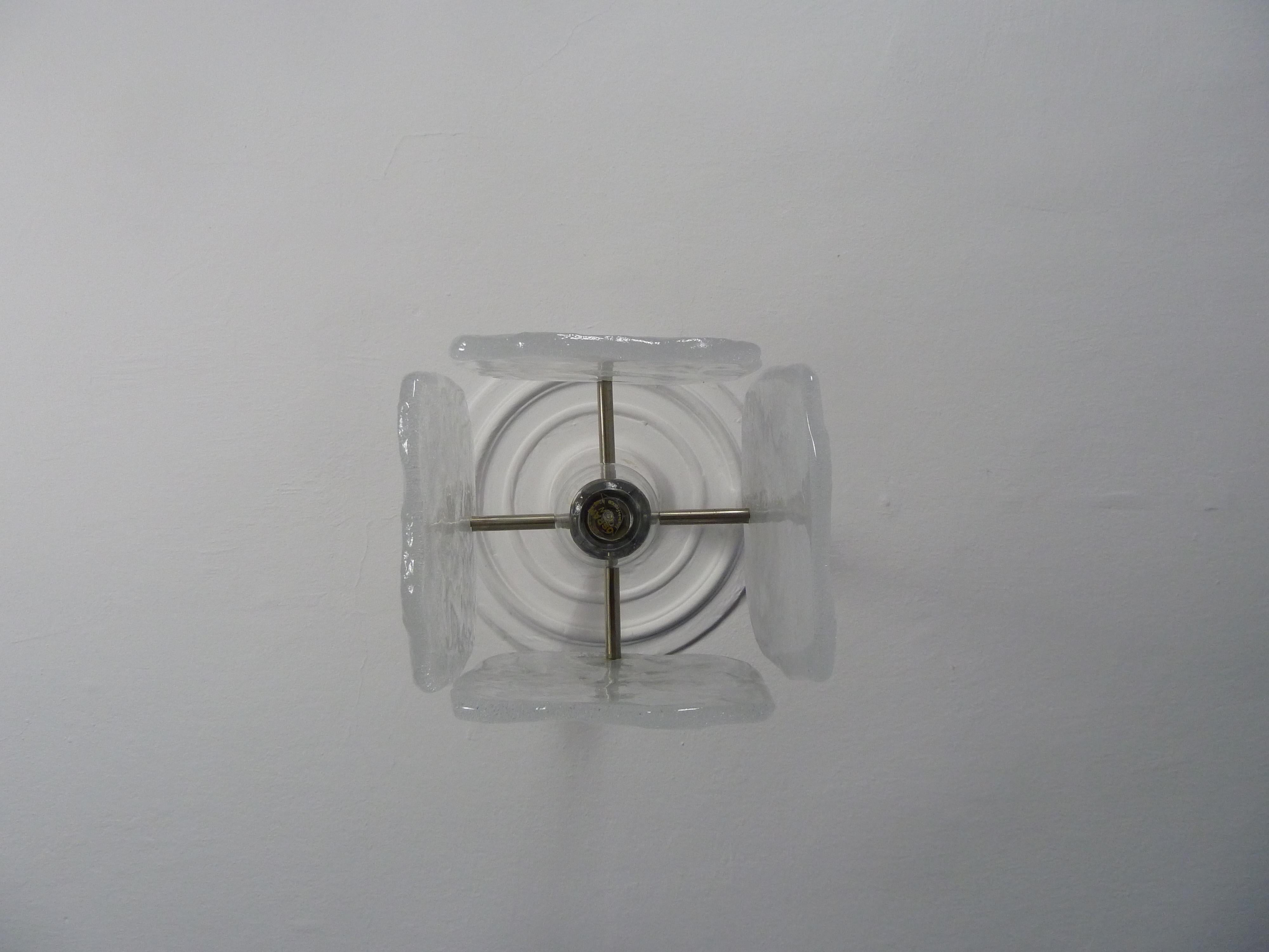 Lampe à suspension en verre de glace givré cubique des années 1970 par Kalmar, Autriche en vente 5