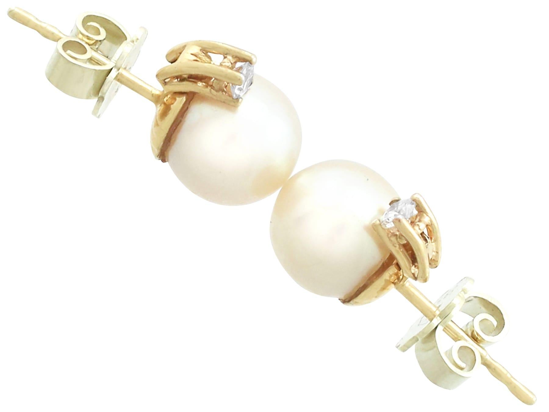 cultured pearl diamond earrings