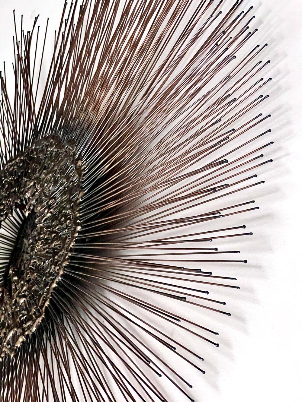 American 1970's Curtis Jere & Friedle Bruce Brass Style Sunburst Wall Sculpture For Sale