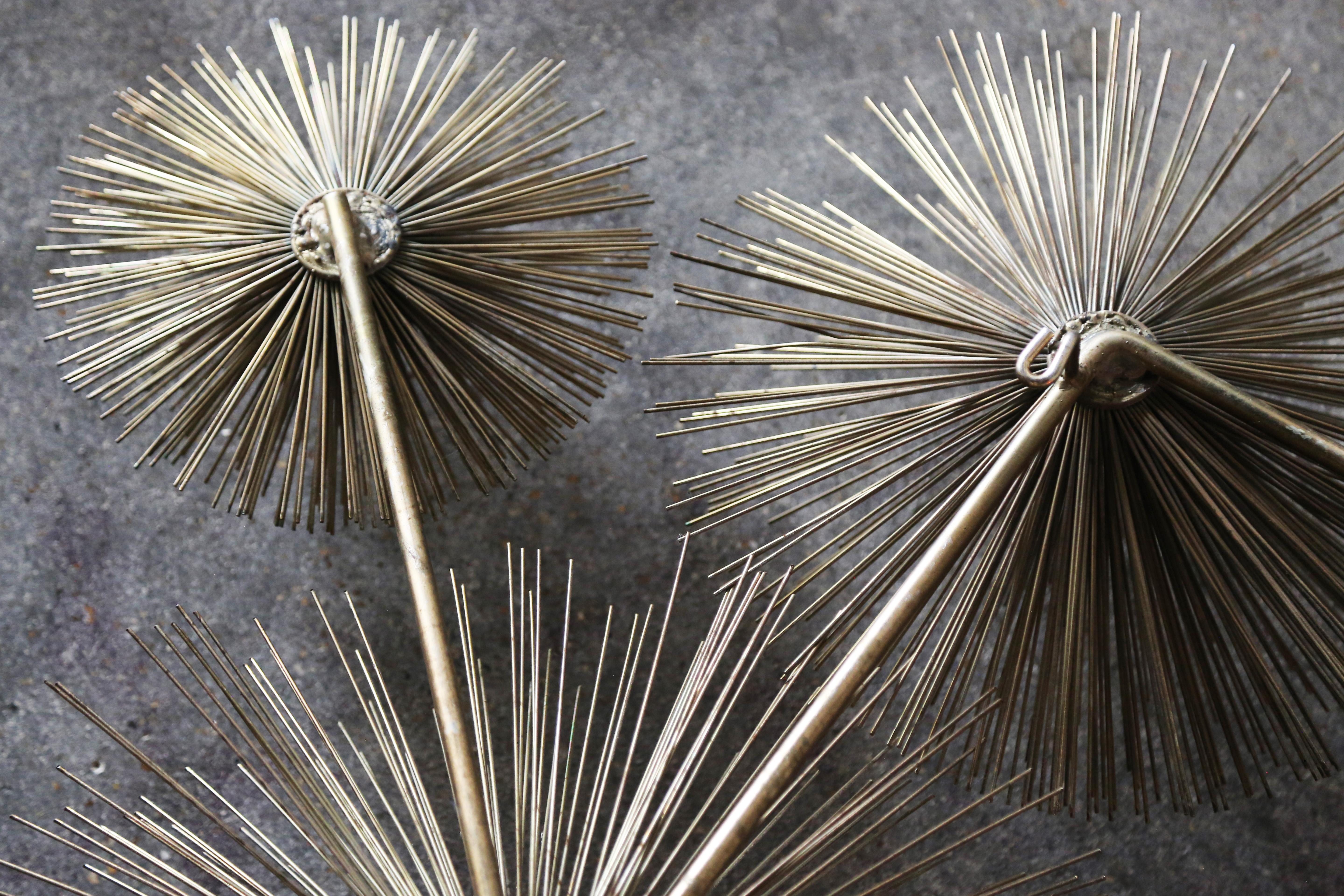 1970s Curtis Jere Pom Pom Wall Mounted Sculpture Mid Century Modern Urchin 1