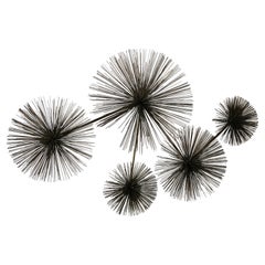 1970s Curtis Jere Pom Pom Wall Mounted Sculpture Mid Century Modern Urchin