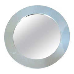 Vintage 1970s Curtis Jere Round Mirror with Chrome Frame