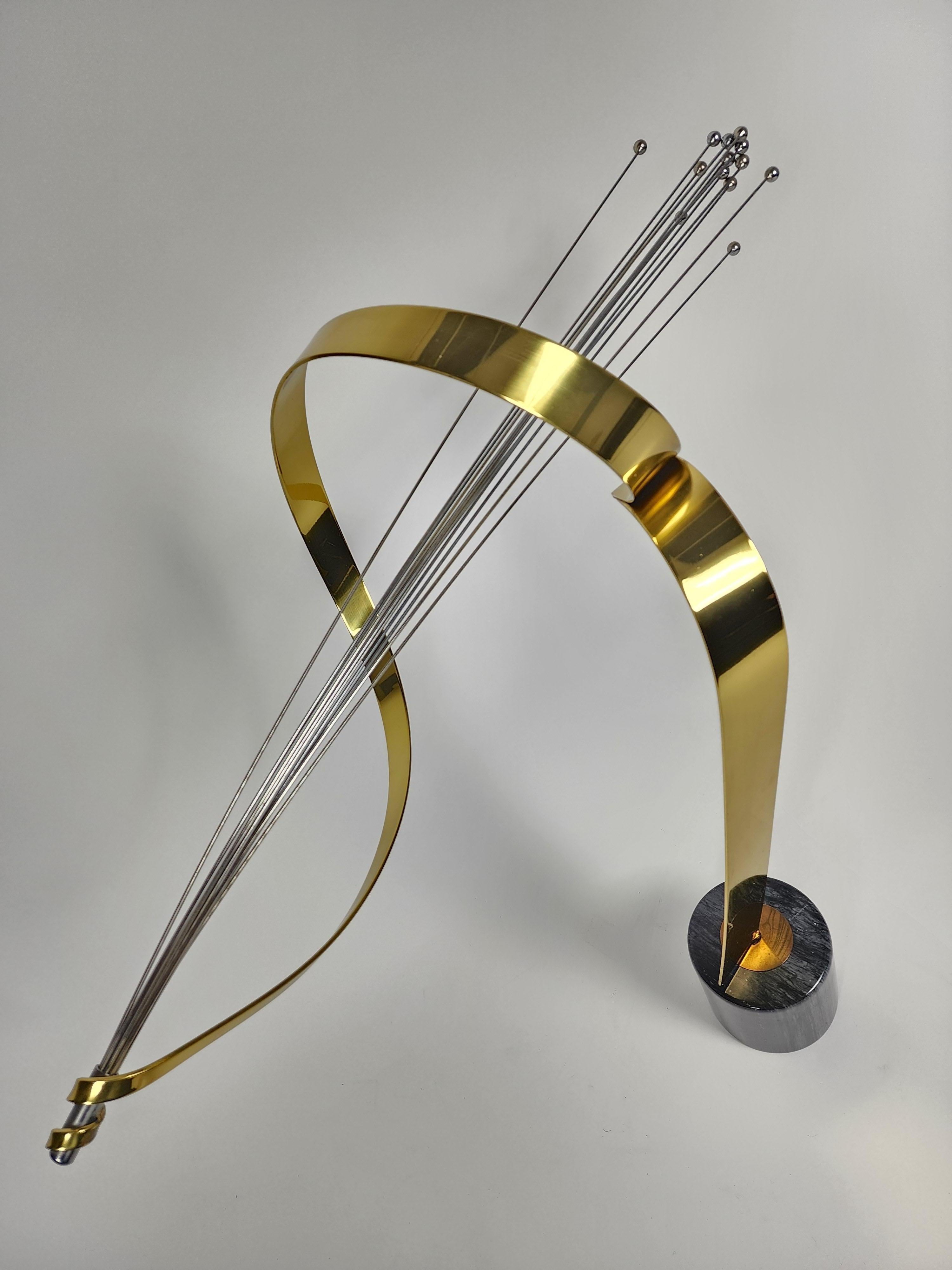 Grande sculpture Shooting Star de Curtis Jere des années 1970 en laiton et chrome, États-Unis en vente 4