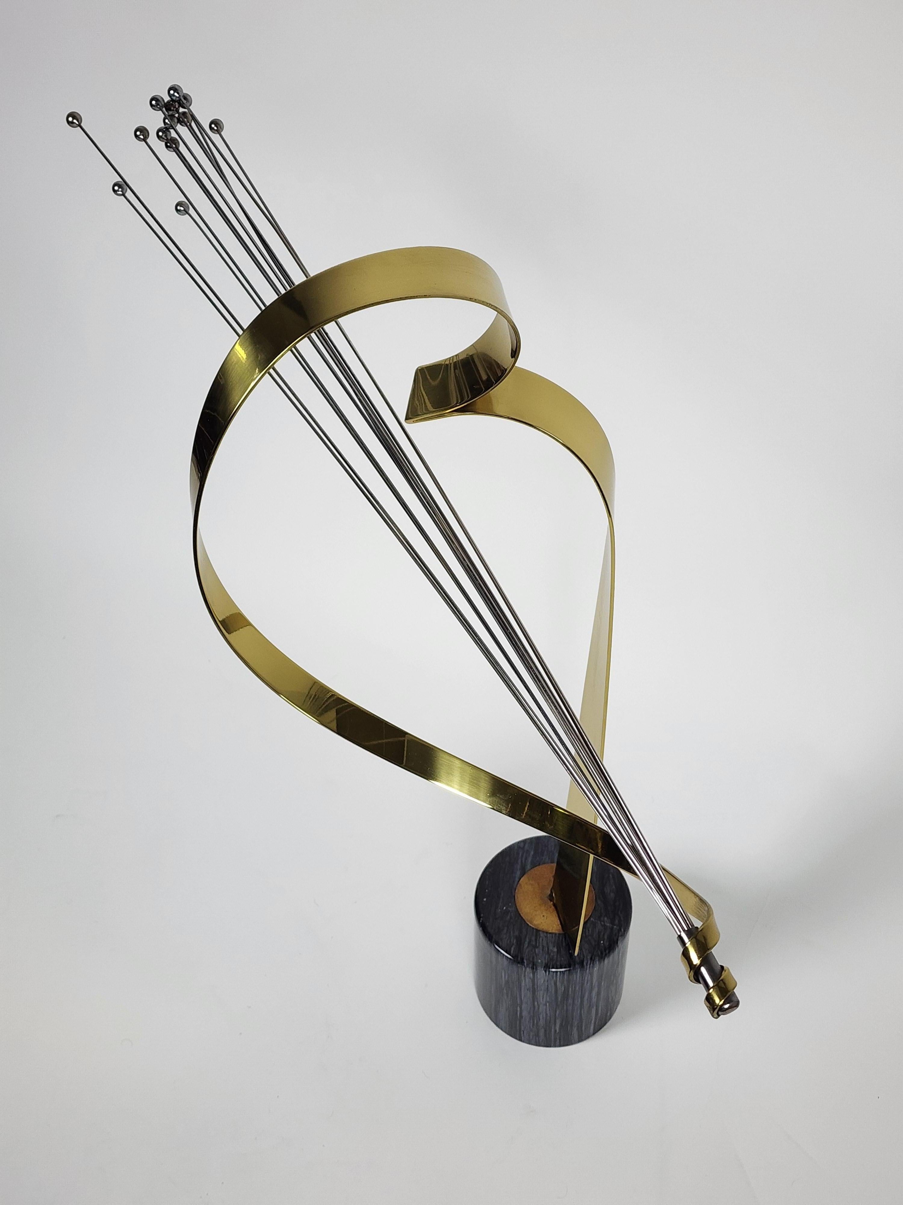 Grande sculpture Shooting Star de Curtis Jere des années 1970 en laiton et chrome, États-Unis en vente 7