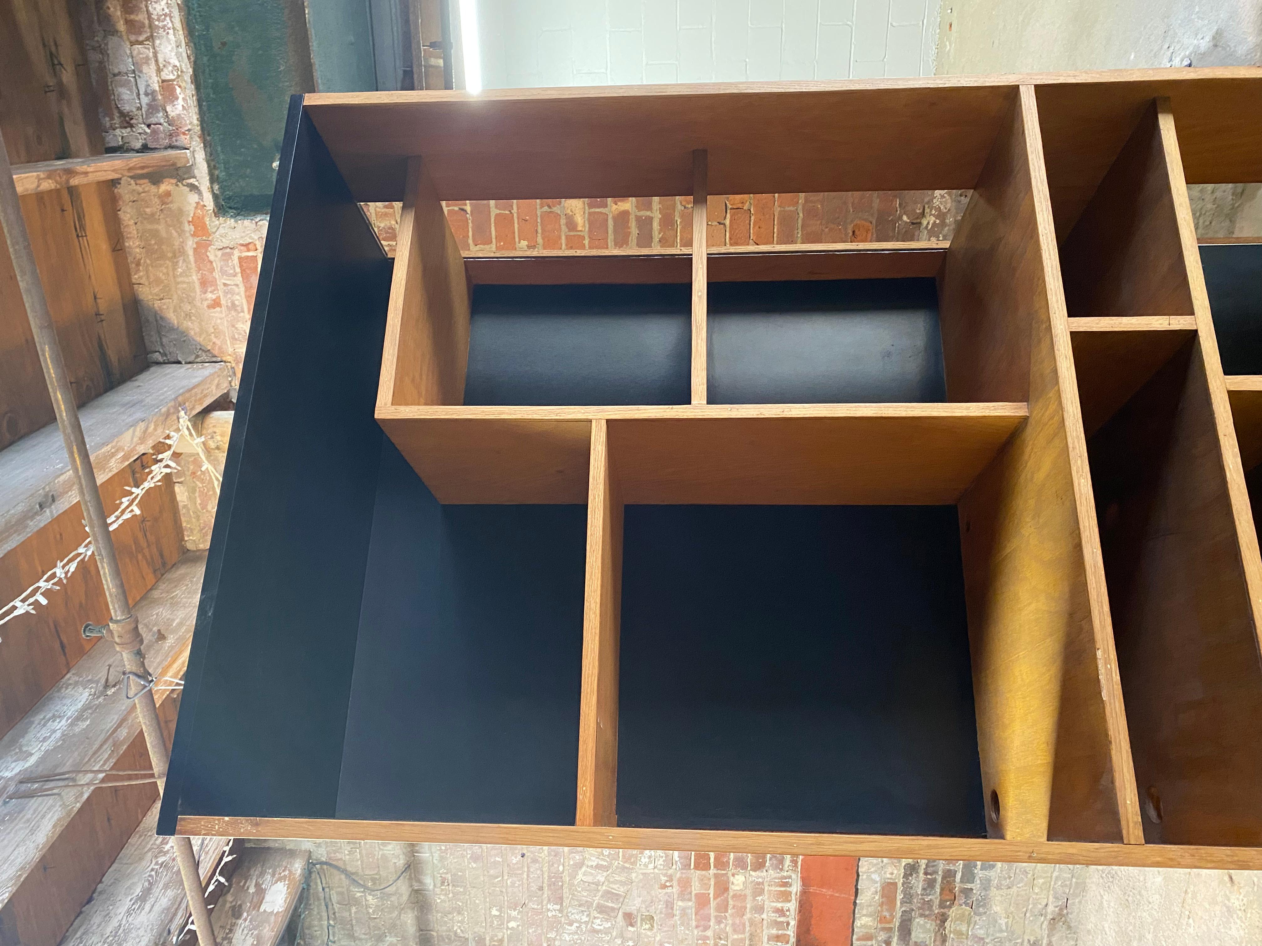 1970s Custom Built Gerrit Rietveld Style Oak and Acrylic Utility Cabinet For Sale 6