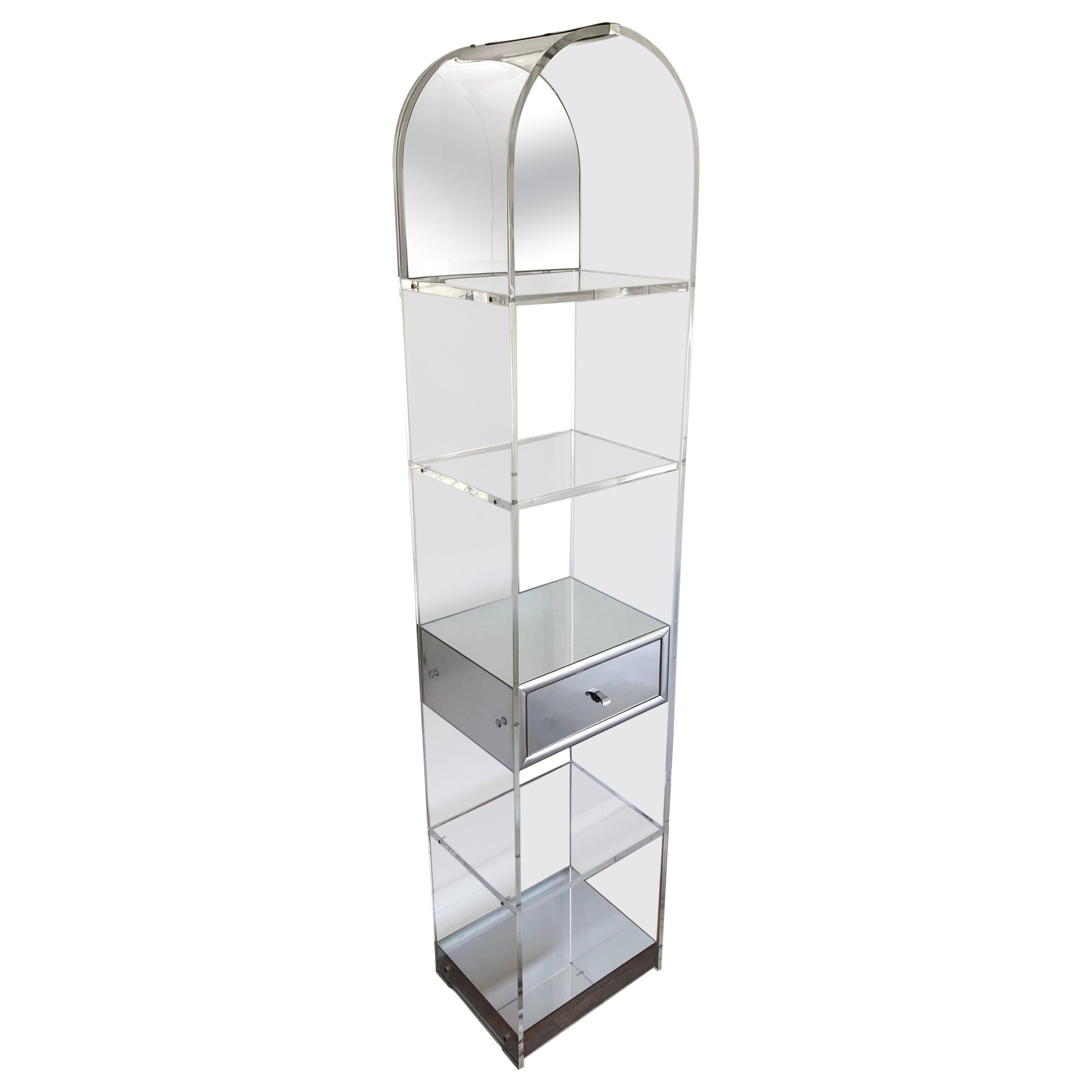 1970s Custom Domed Lucite Étagère For Sale