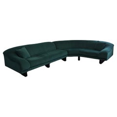 1970s Custom Green Curved Sectional 
