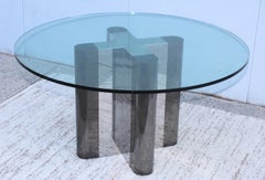 1970s Custom Made Chrome Dining Table with Glass Top