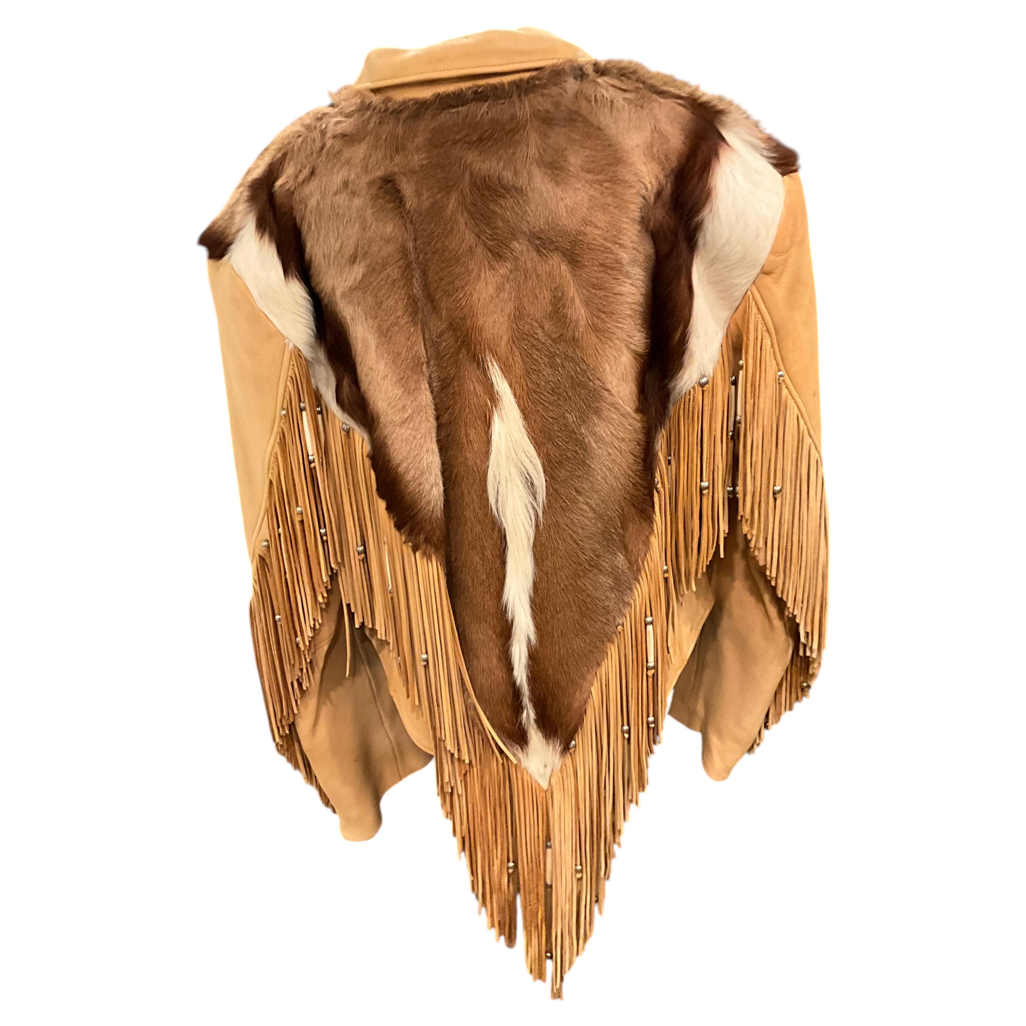 1970's Custom Made Deer Skin Fur Fringe Jacket