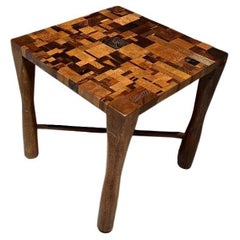 1970s Custom-Made Exotic Wood Side Table Style Don Shoemaker Mexico