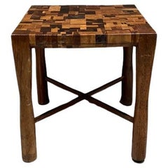 Mesa auxiliar de madera exótica estilo Don Shoemaker México de los años 70 hecha a medida