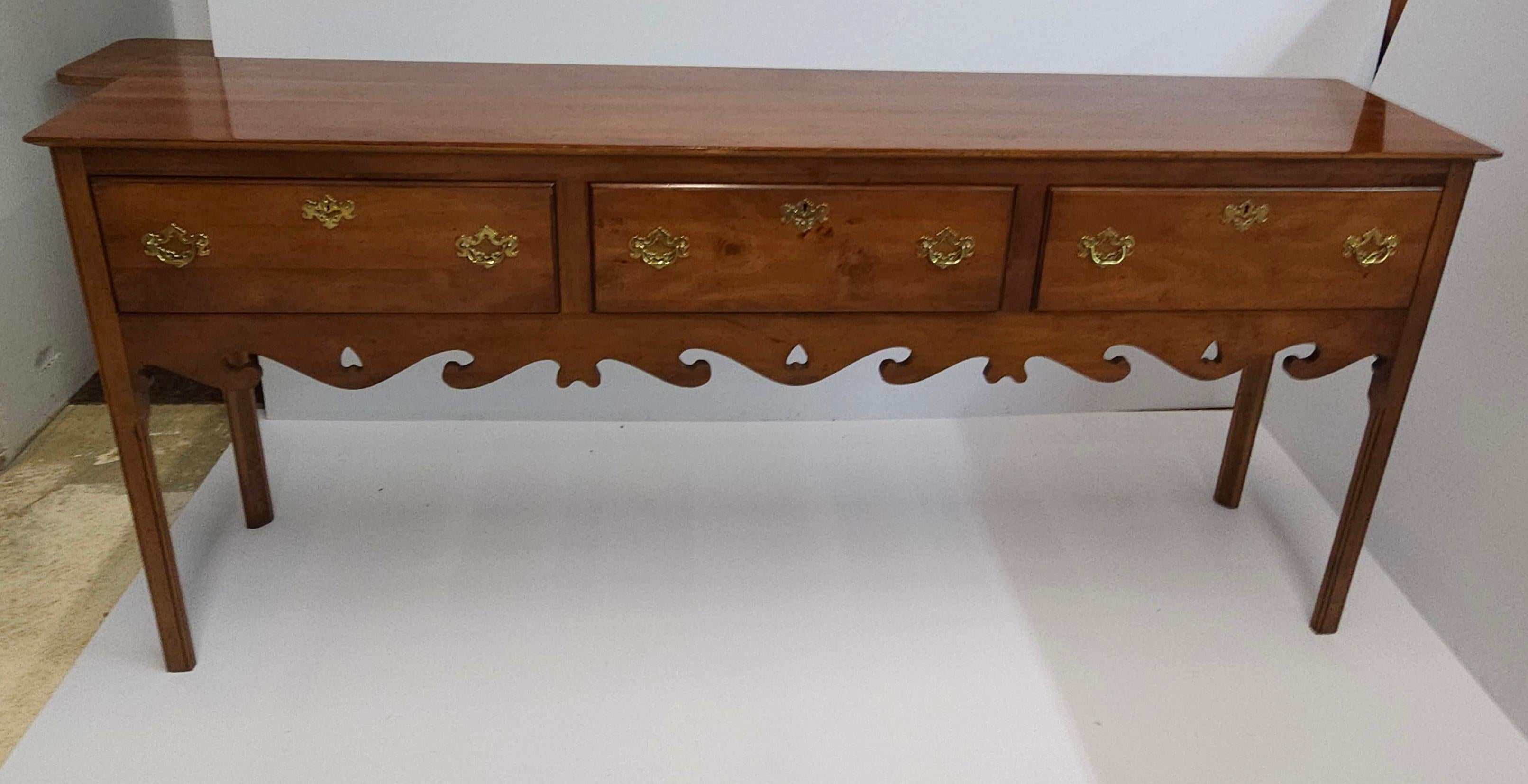 1970s Custom Made Wright Table Company Chippendale Solid Yew Wood Sideboard For Sale 4