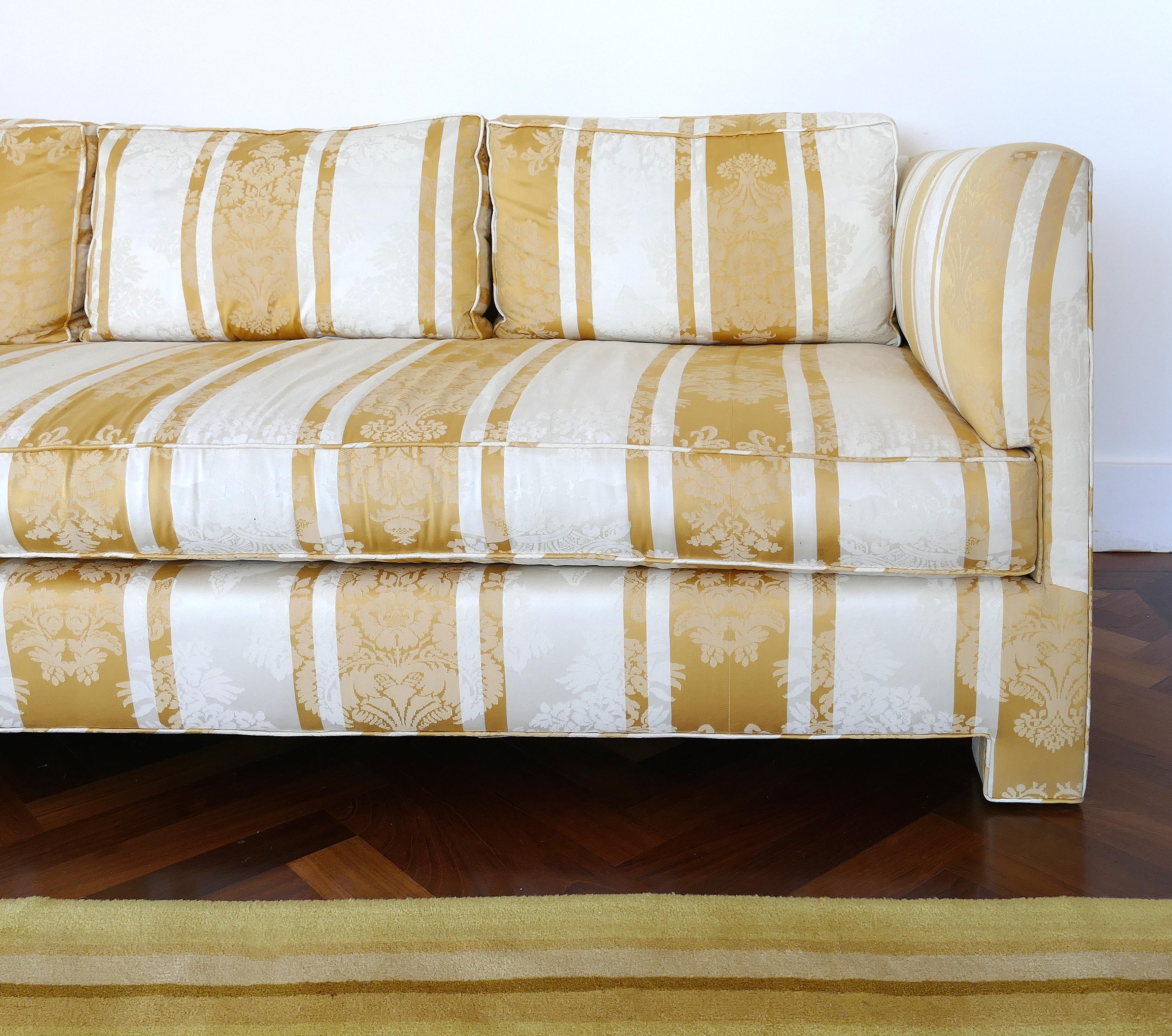 American 1970s Custom NY High-end Upholstery Shop D' Angelo Sofa With Loose Cushions For Sale