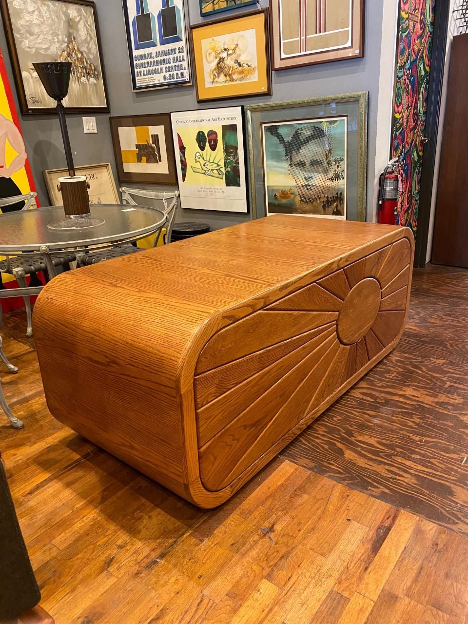 Mid-Century Modern 1970s Custom “Sunrise” Sculptural Desk For Sale
