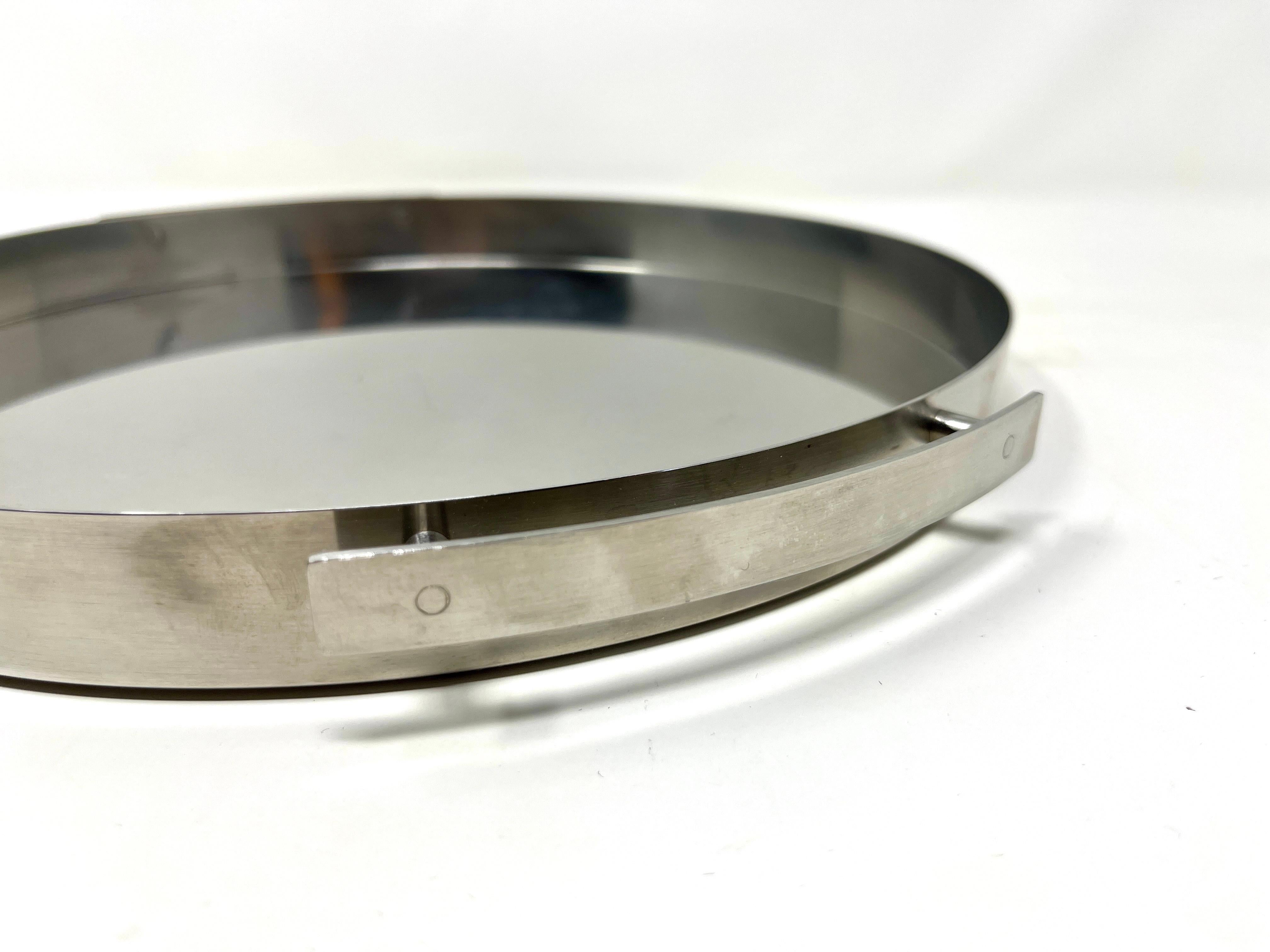 Vassoio da cocktail in acciaio inox Cylinda Line di Arne Jacobsen per Stelton, anni '70 In condizioni buone in vendita a Chicago, IL