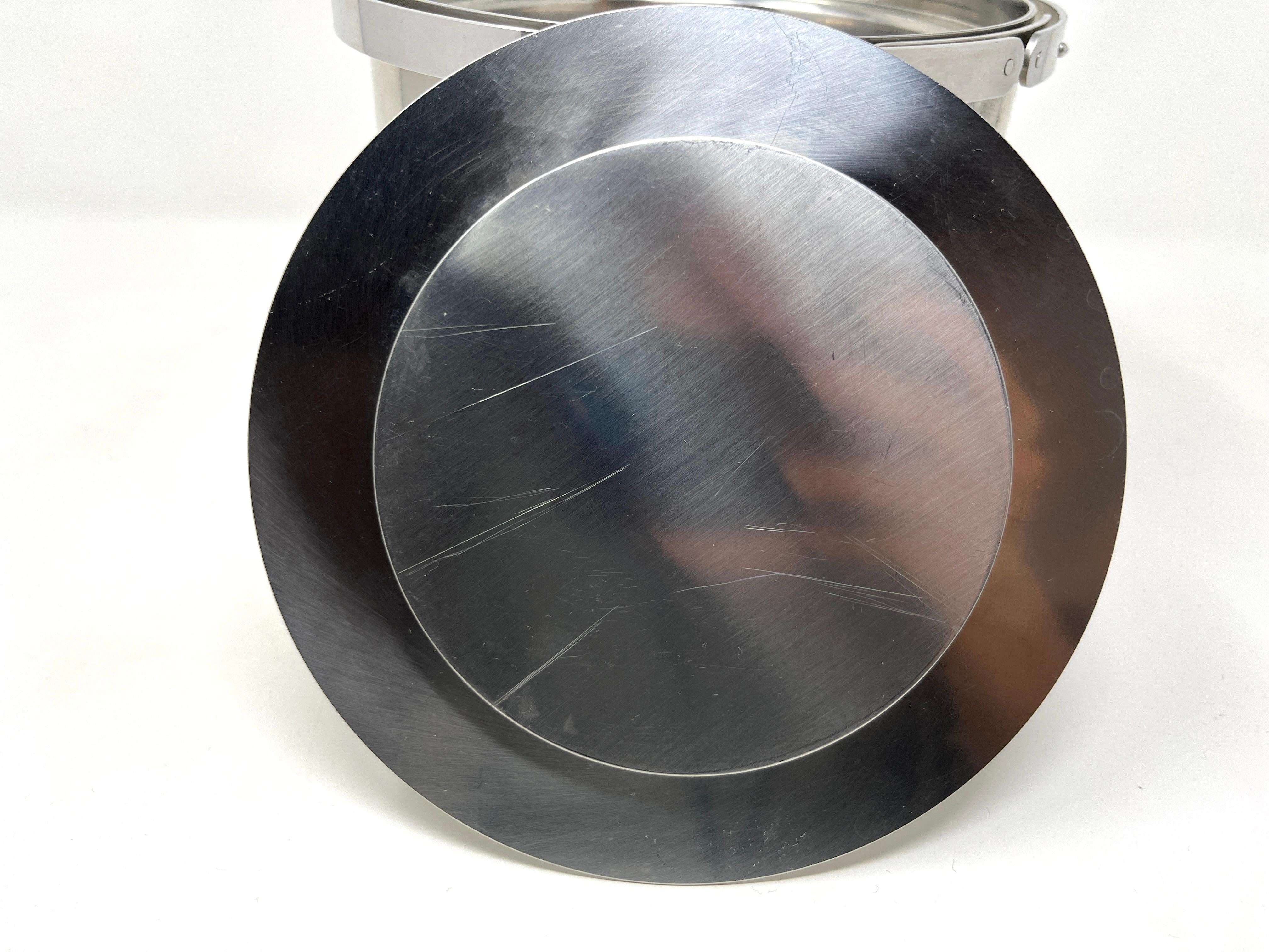 Cylinda-Eiskübel aus Edelstahl von Arne Jacobsen für Stelton, 1970er Jahre (Ende des 20. Jahrhunderts) im Angebot