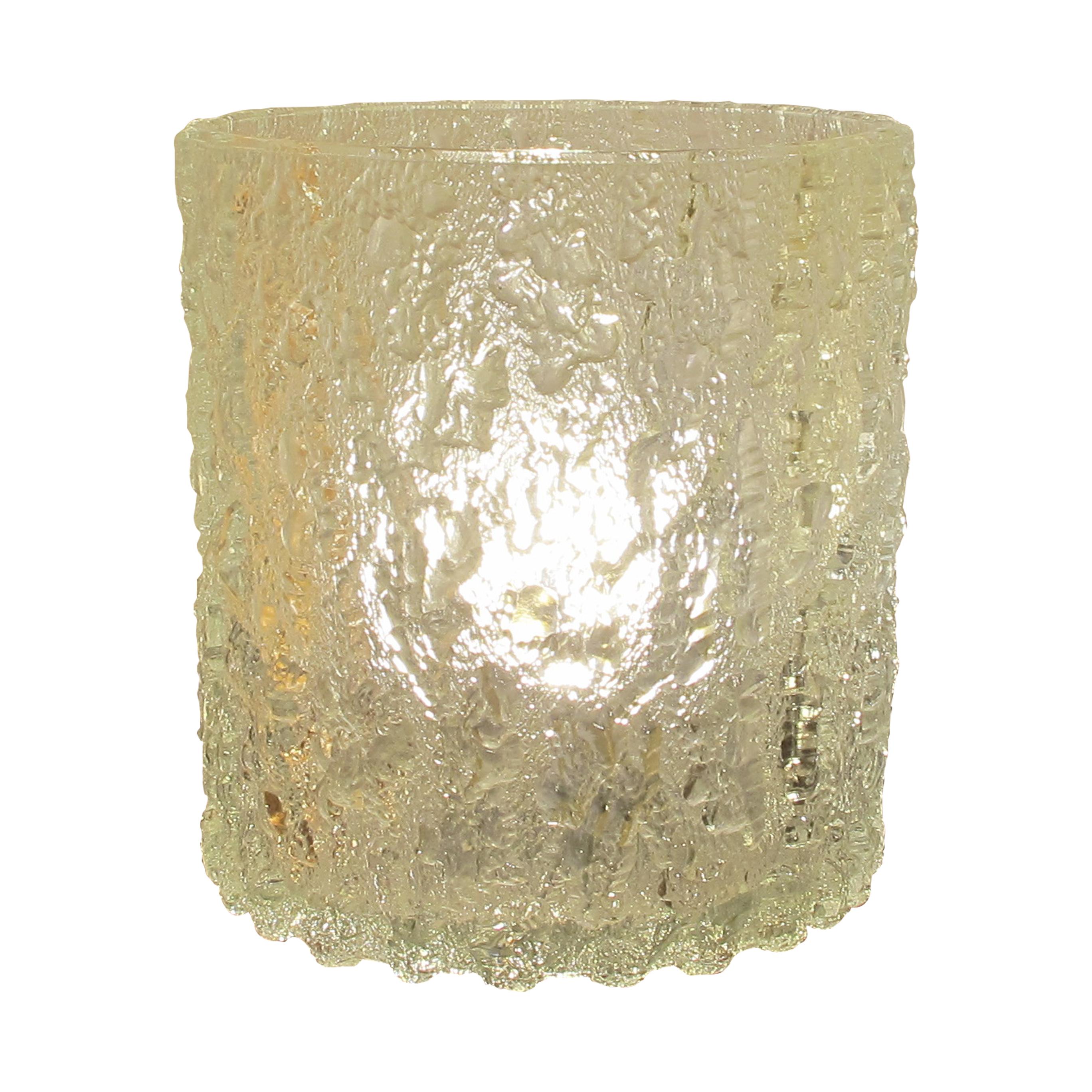 Autrichien Lampes de bureau autrichiennes des années 1970 en forme de cylindre en verre texturé de J. T. Kalmar en vente
