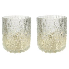 1970s Cylinder-Shaped Textured Glass Table Lamps by J. T. Kalmar, Austrian
