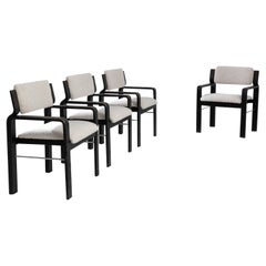 1970s Czech Bentwood Boucle Armchairs, Set of Four