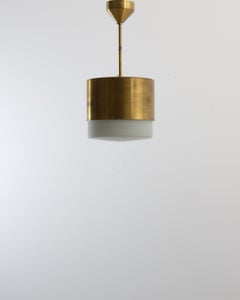 1970s Czech Brass and Glass Pendant