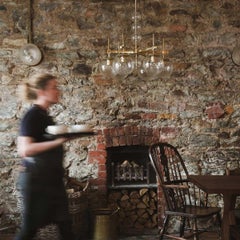 1970s Czech Brass and Textured Glass Chandelier, Bohemian