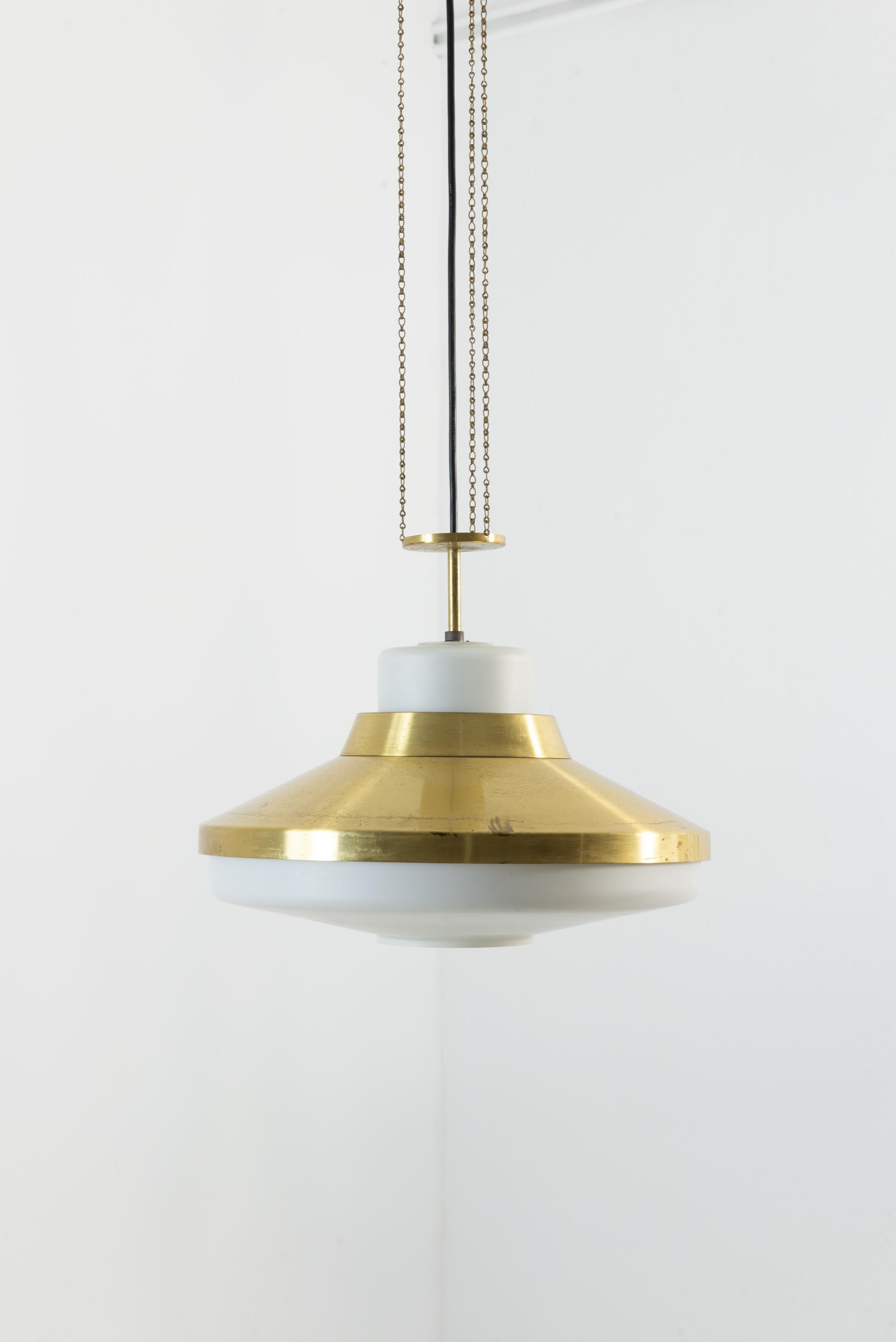 1970s Czech Brass Pendant Lamp For Sale 6