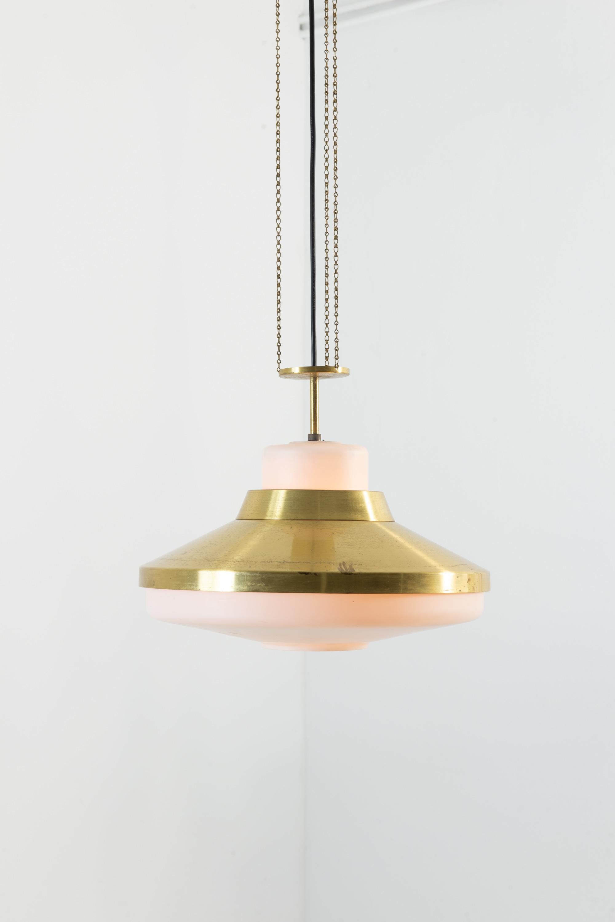 1970s Czech Brass Pendant Lamp For Sale 7