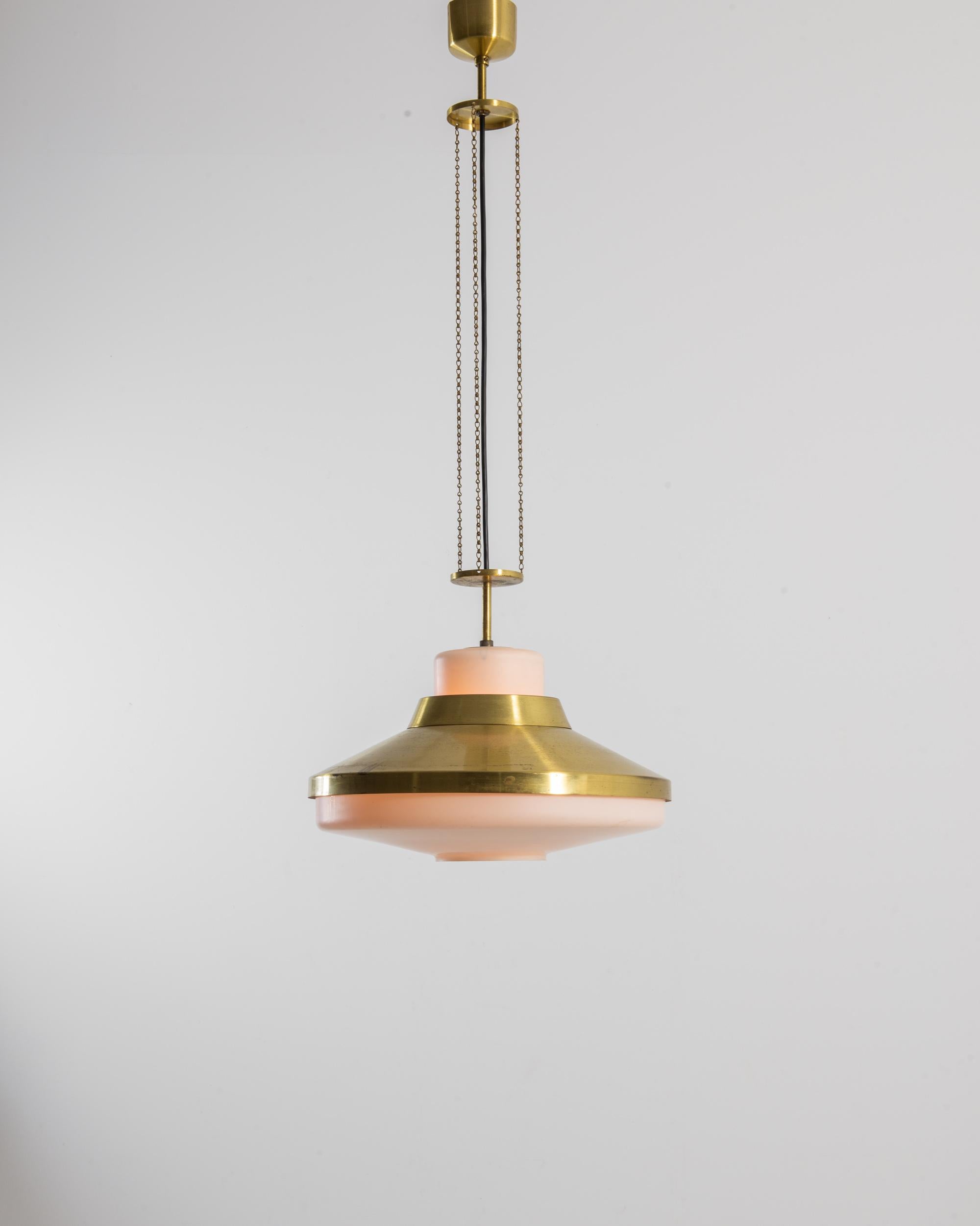 Mid-Century Modern 1970s Czech Brass Pendant Lamp For Sale