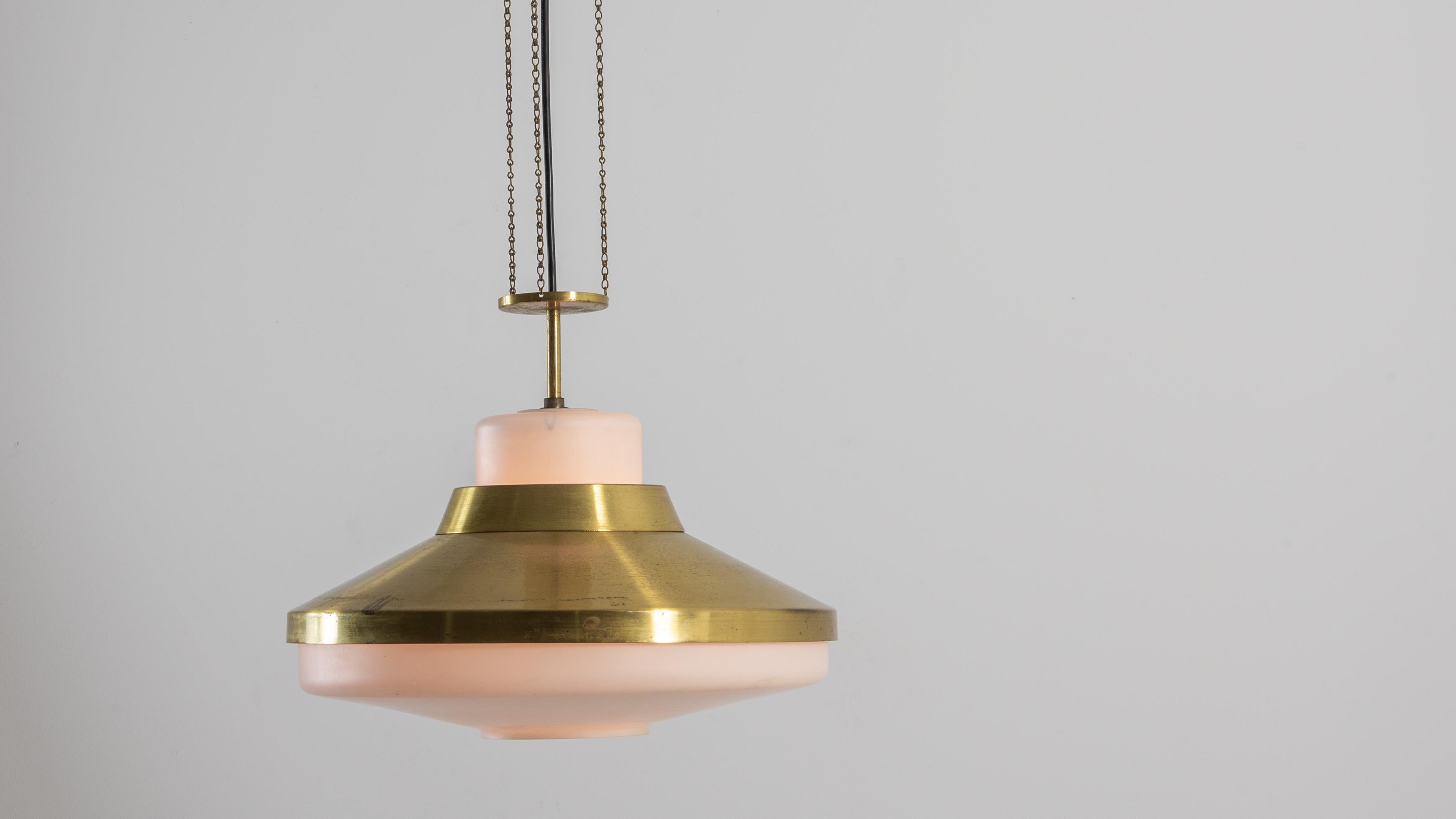 1970s Czech Brass Pendant Lamp For Sale 2