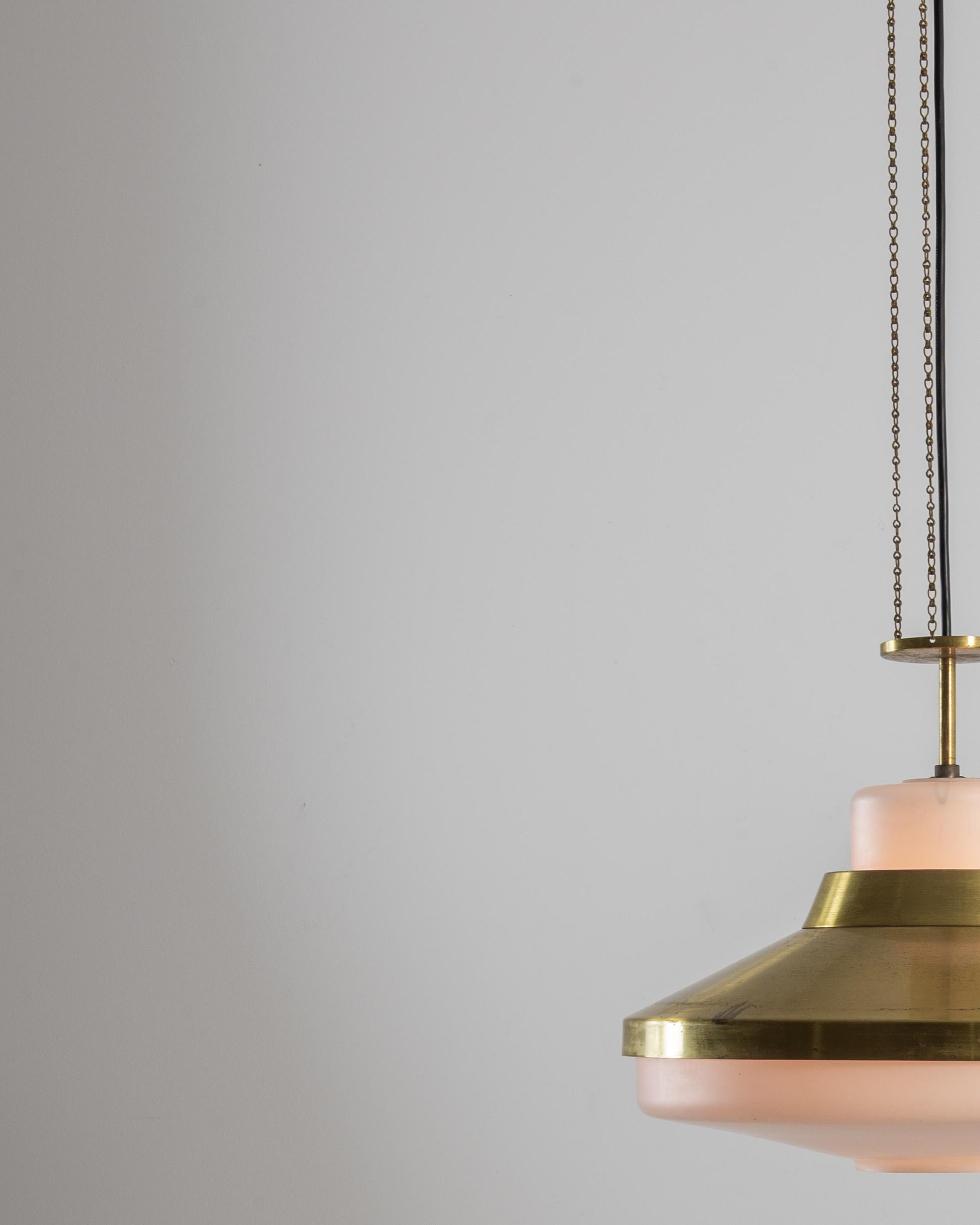 1970s Czech Brass Pendant Lamp For Sale 3