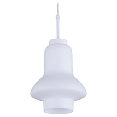 1970s Czech Curved Opaline Glass Pendant Light, Eastern Bloc
