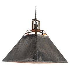 1970s Czech Industrial Zinc Lamp