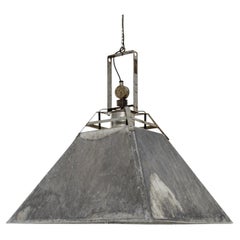 1970s Czech Industrial Zinc Lamp