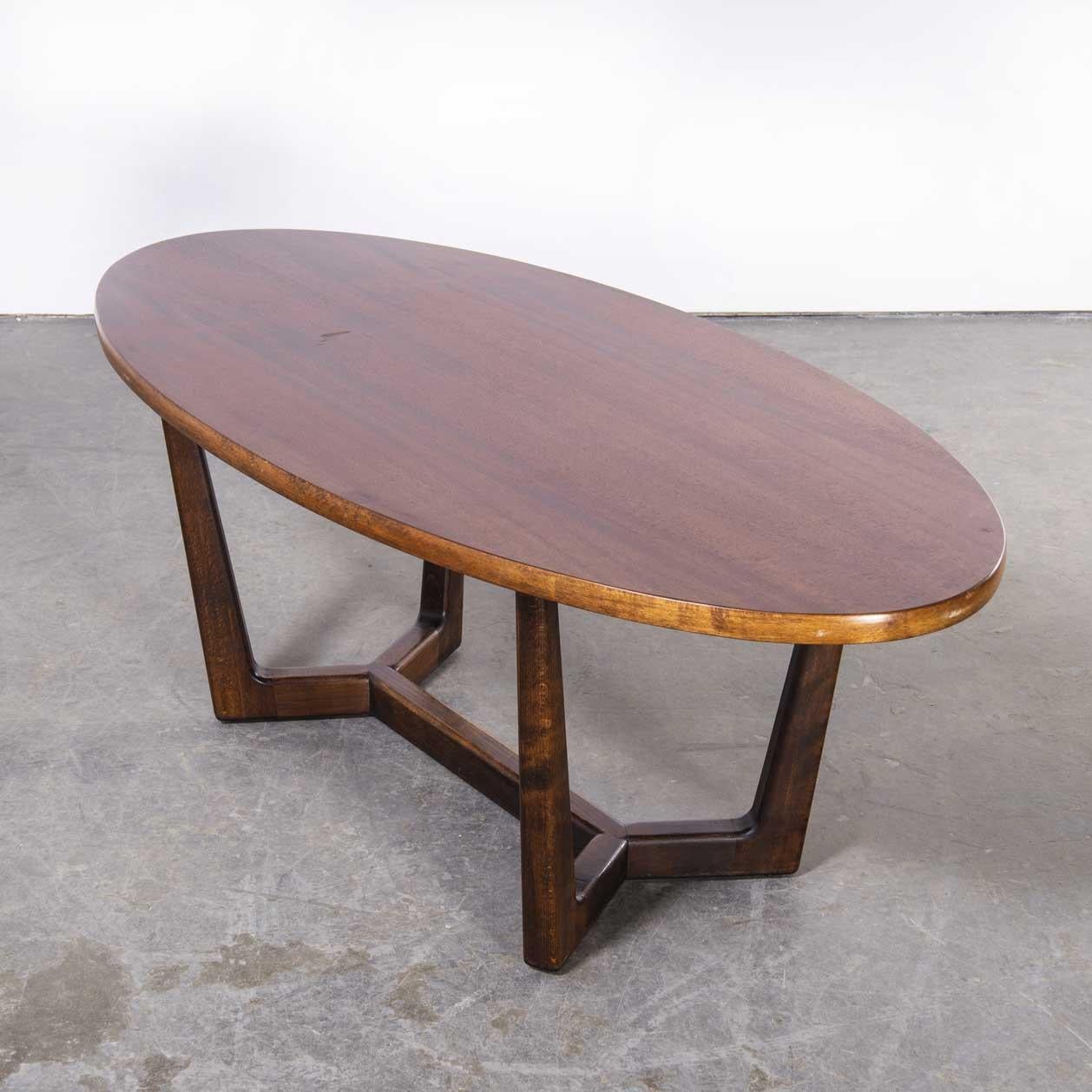 1970's Czech Low Oval Occasional Table by Drevotvar For Sale 4