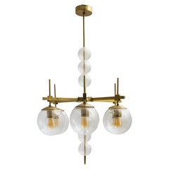 Retro 1970s Czech Metal Chandelier